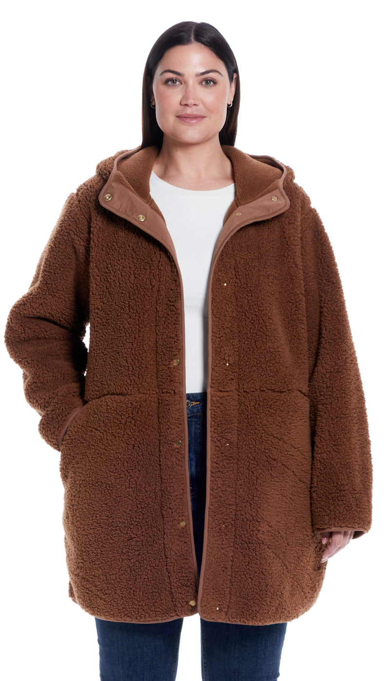 HOODED SHERPA FLEECE