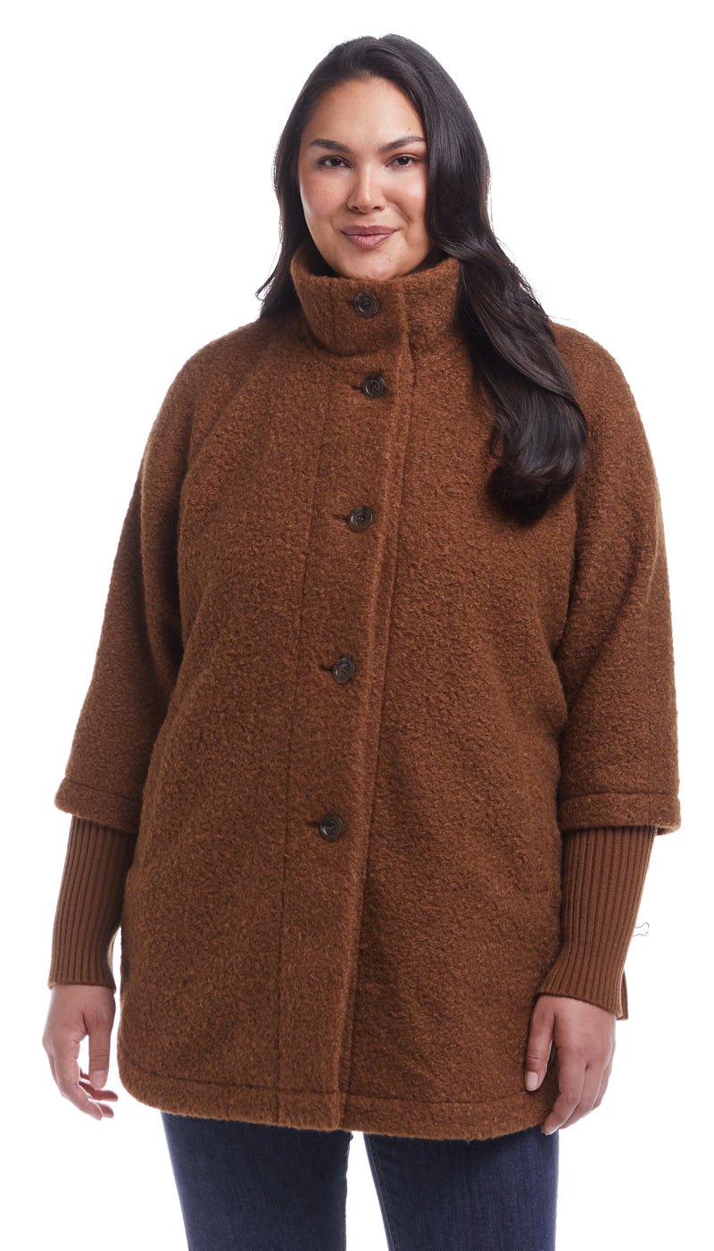 Women's Boucle Topper with Knit Sleeves | Plus Size | Weatherproof®