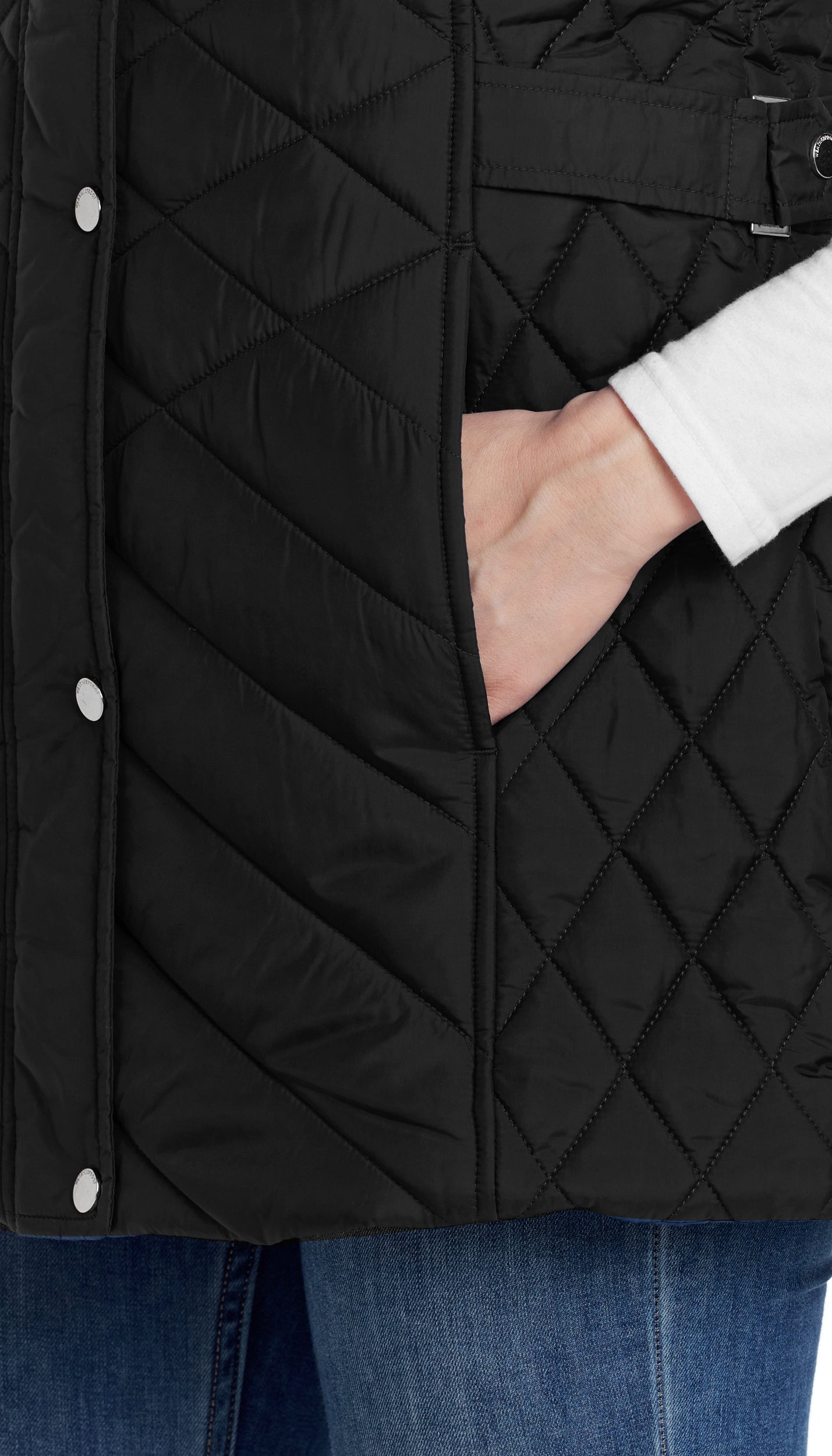 MIXED QUILTED LONGLINE VEST