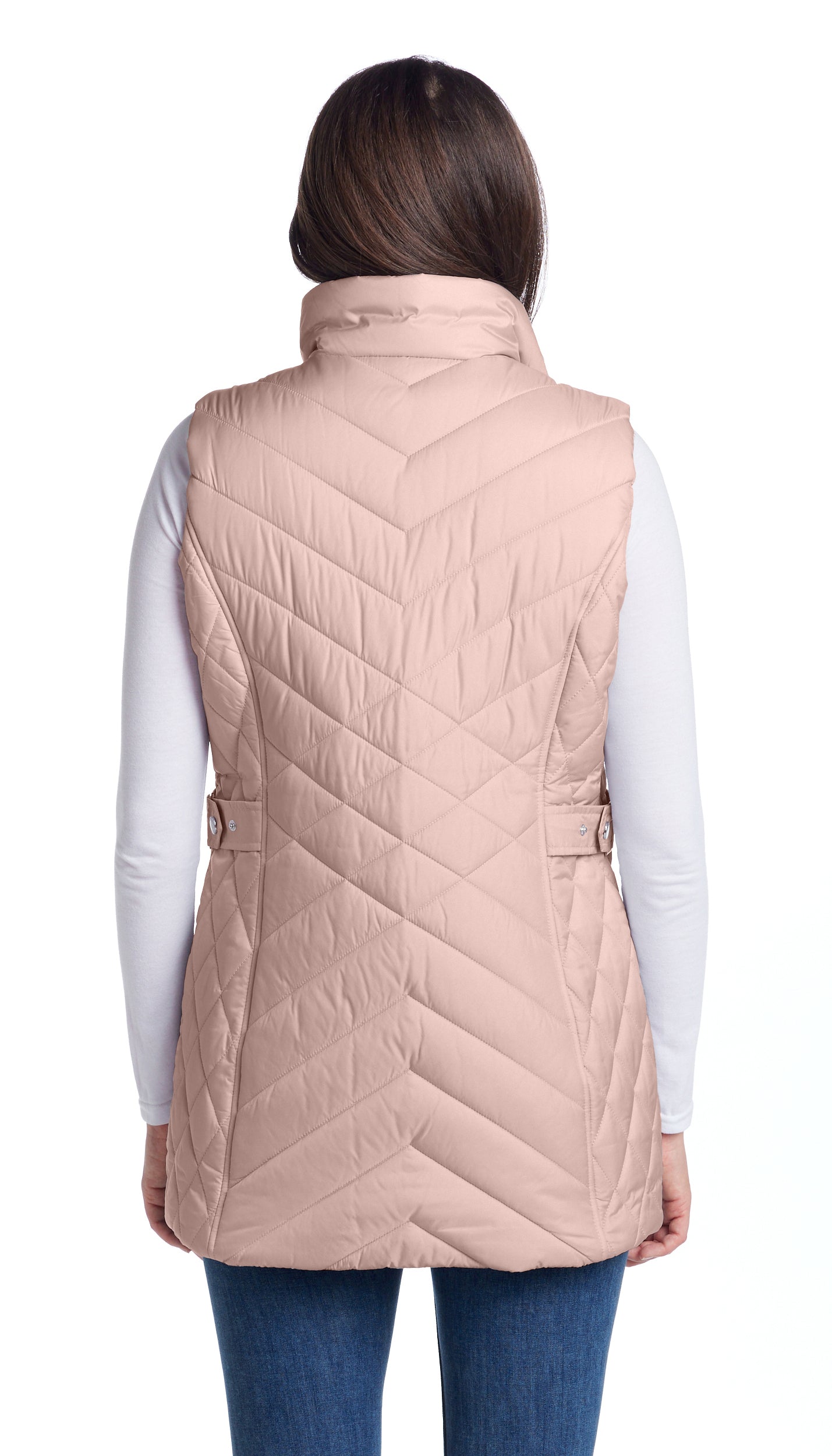 MIXED QUILTED LONGLINE VEST