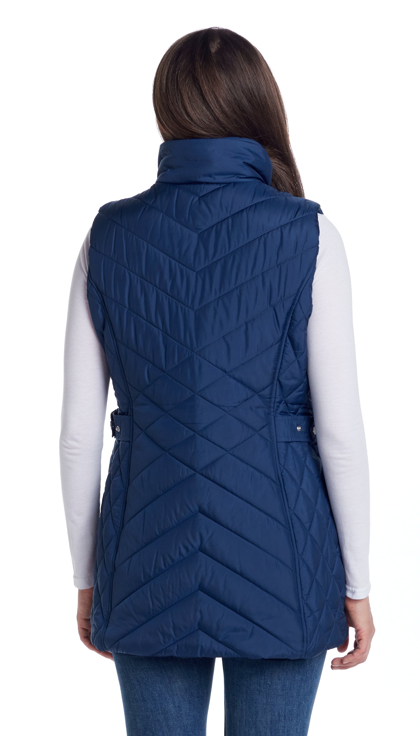 MIXED QUILTED LONGLINE VEST