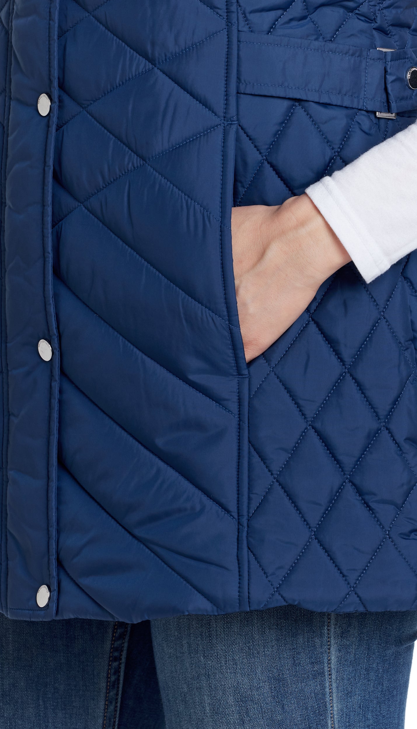 MIXED QUILTED LONGLINE VEST