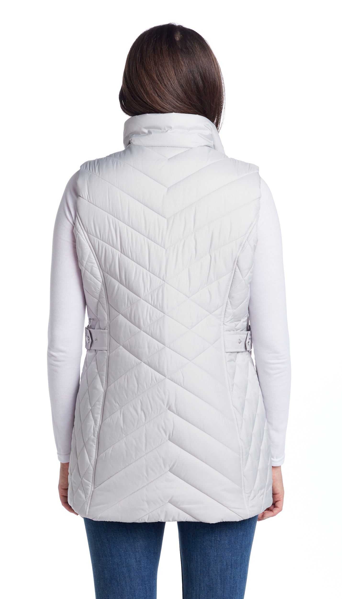 MIXED QUILTED LONGLINE VEST