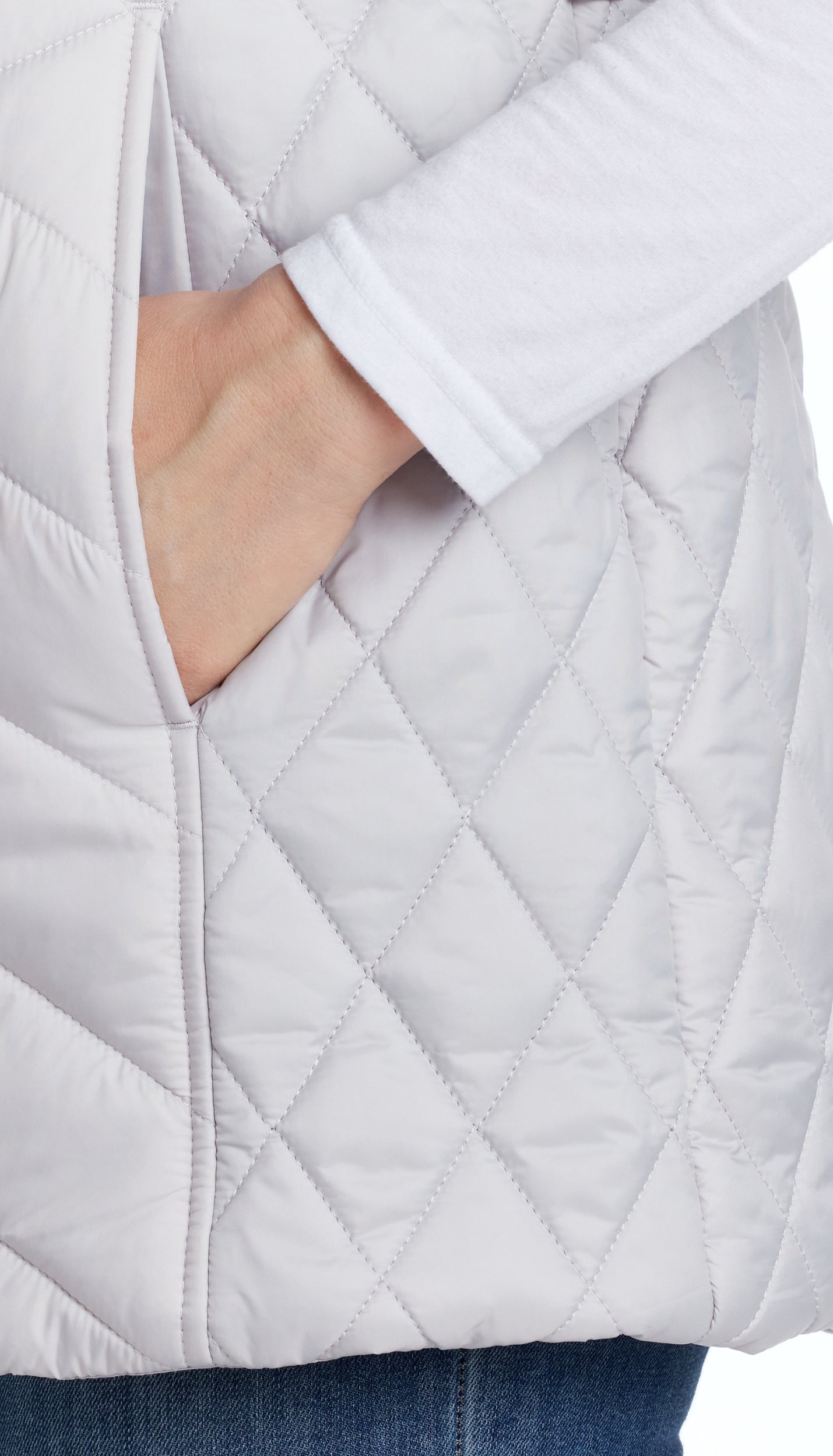 MIXED QUILTED LONGLINE VEST