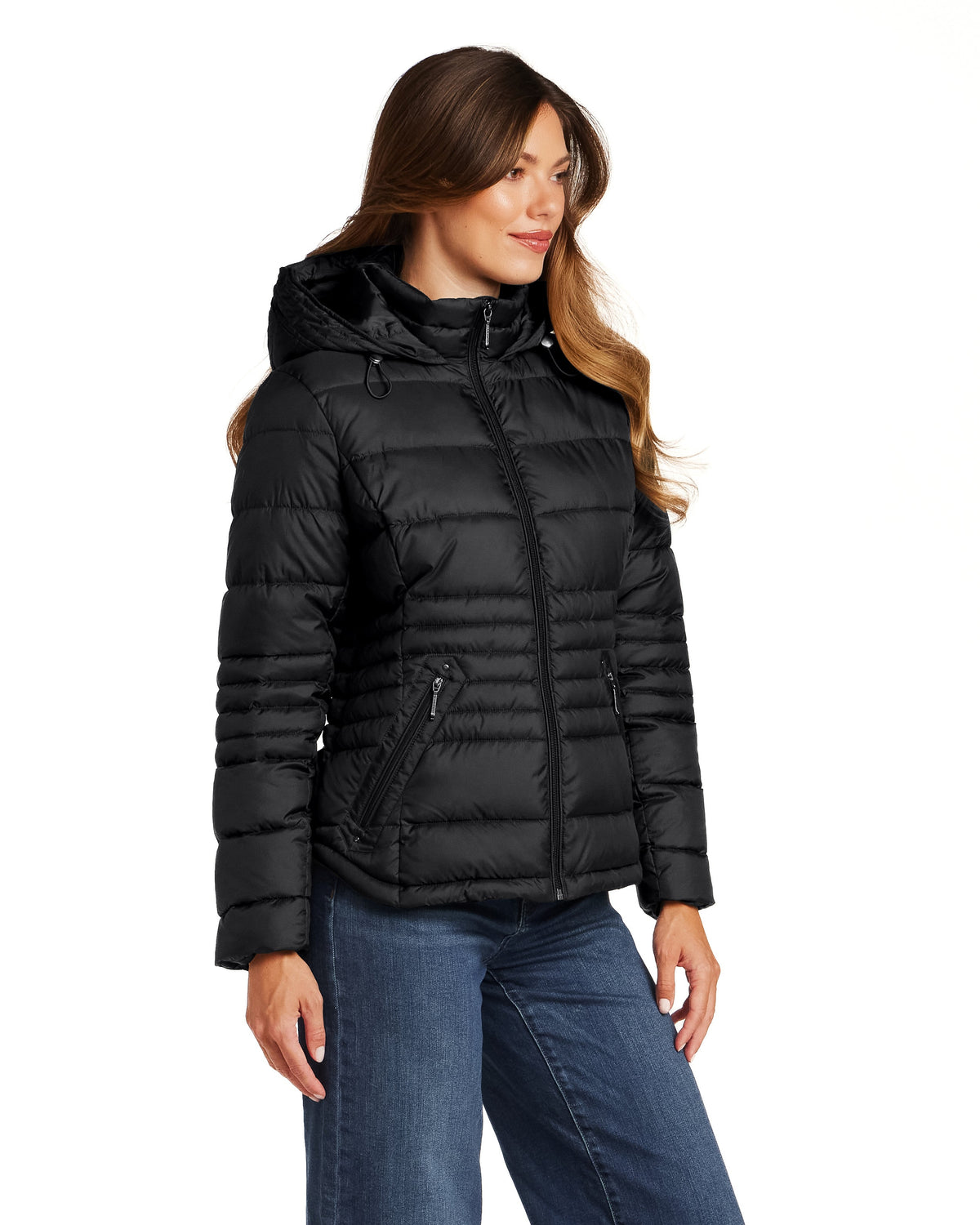 HOODED ZIP FRONT PUFFER
