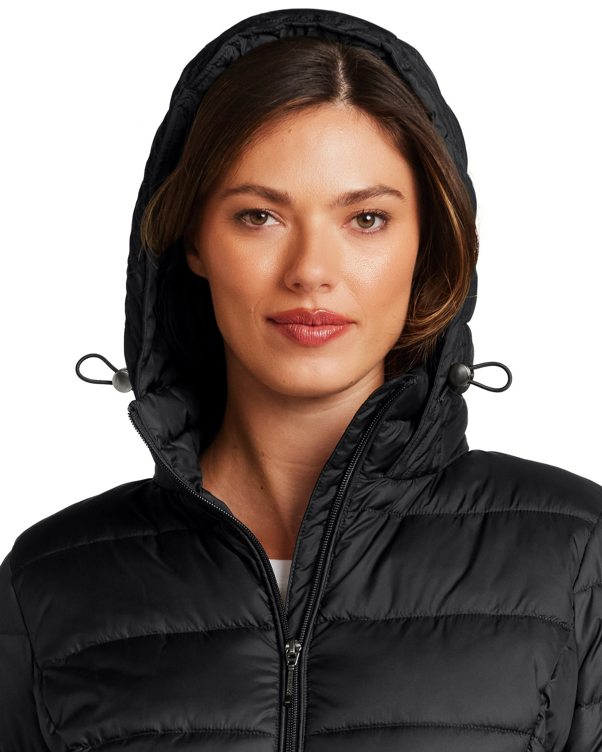 HOODED ZIP FRONT PUFFER
