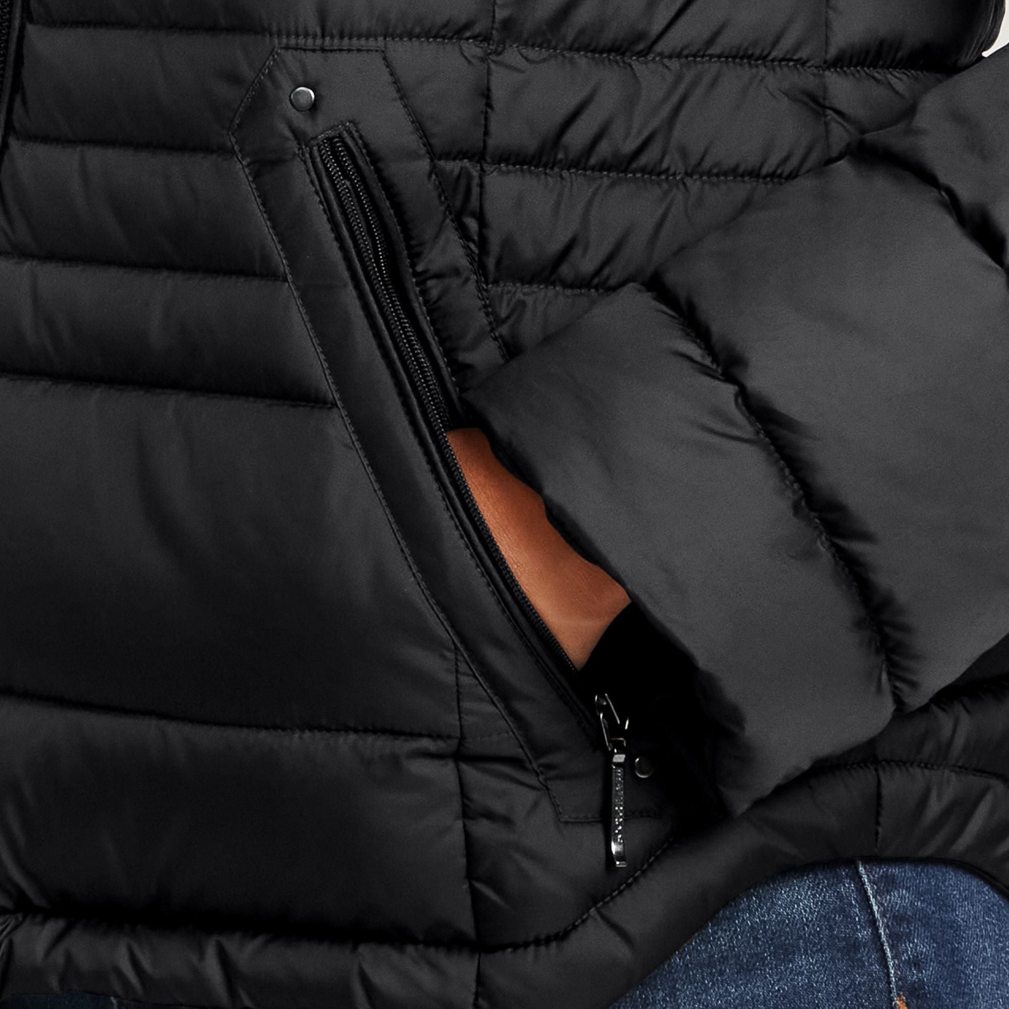 HOODED ZIP FRONT PUFFER