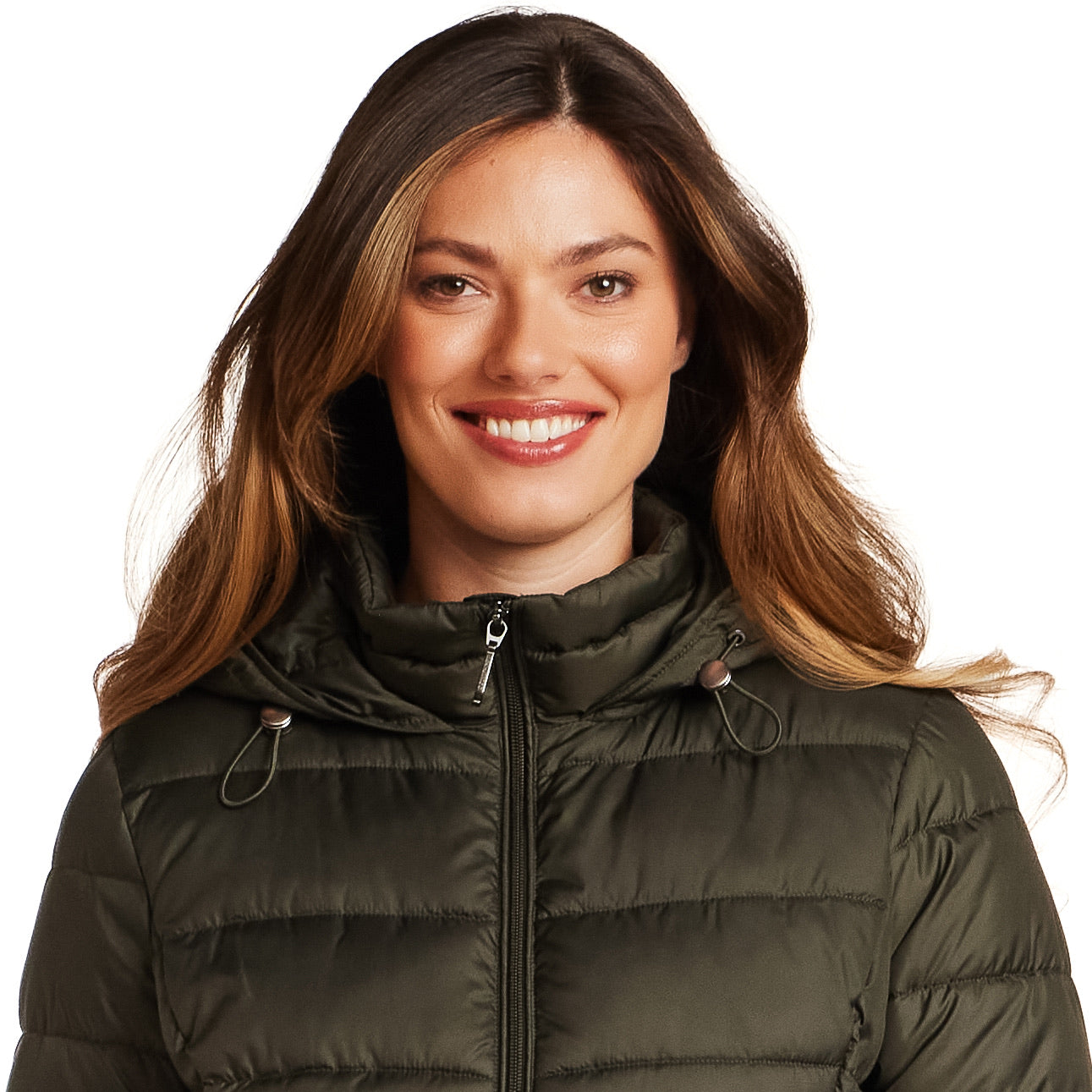 HOODED ZIP FRONT PUFFER