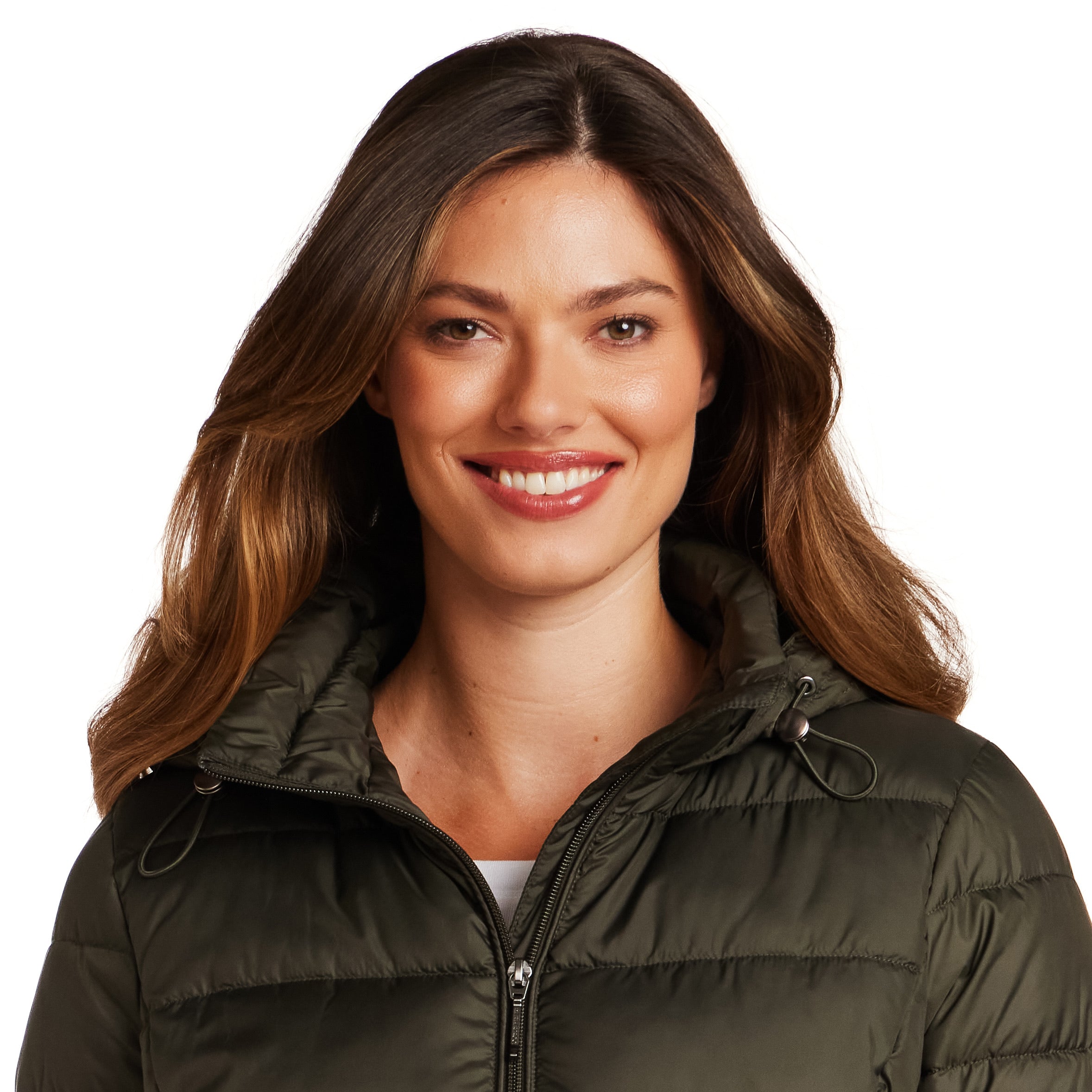 HOODED ZIP FRONT PUFFER