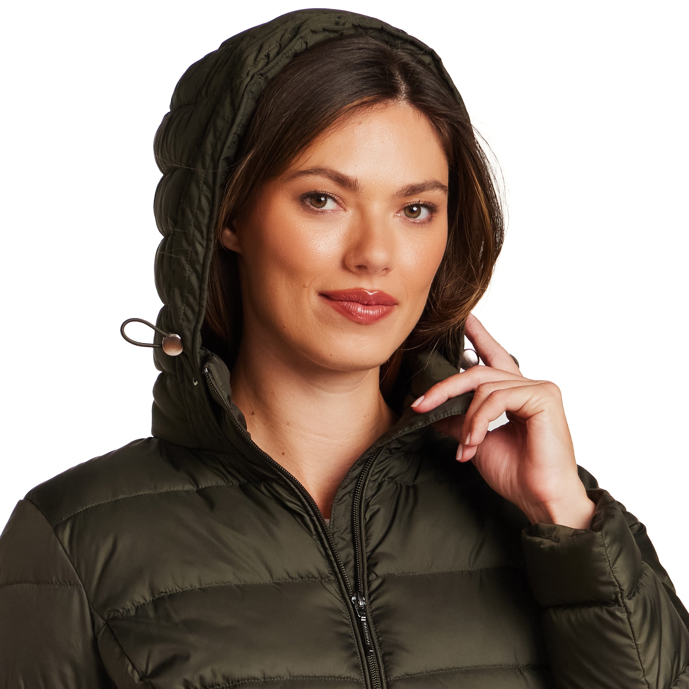 HOODED ZIP FRONT PUFFER