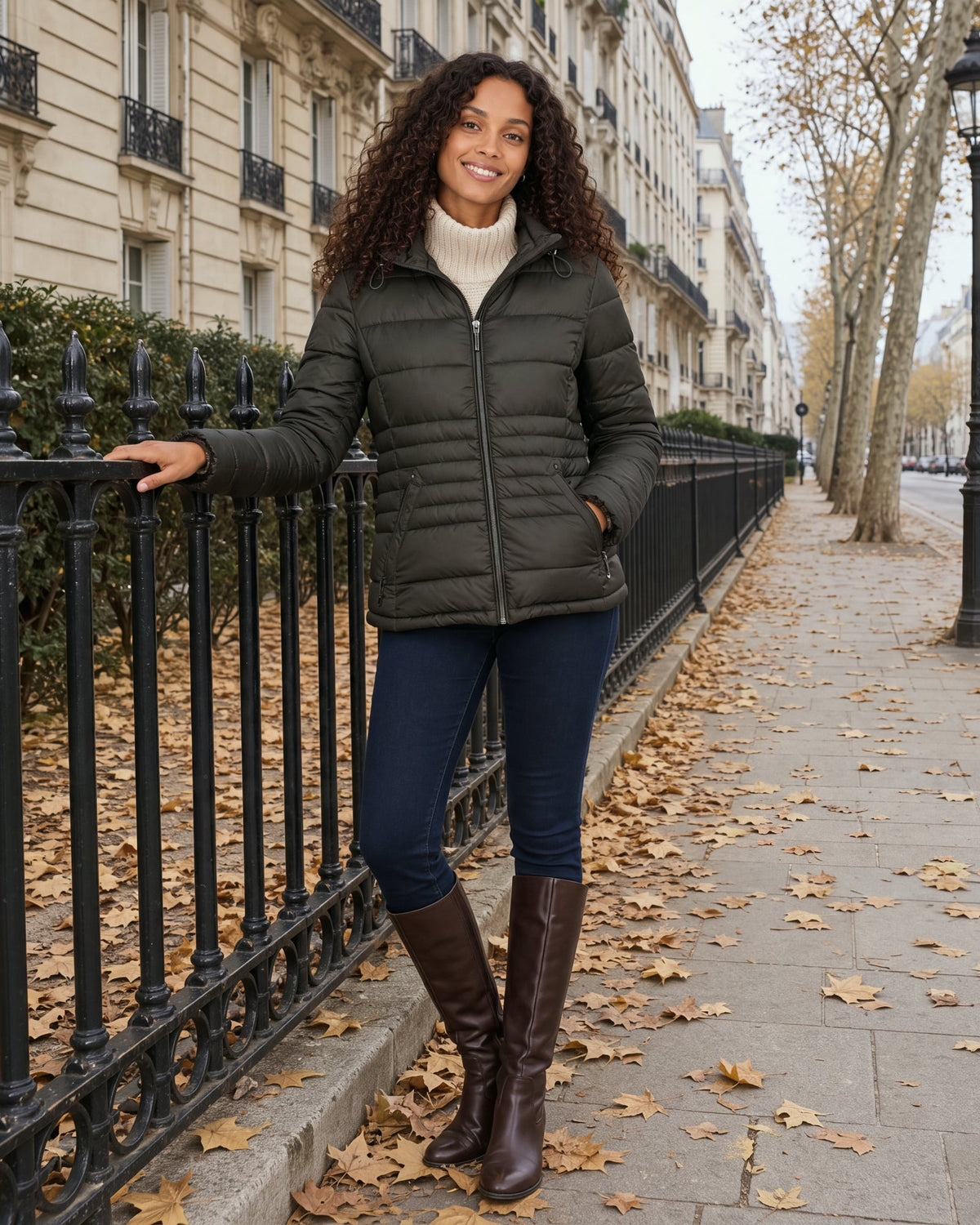 HOODED ZIP FRONT PUFFER