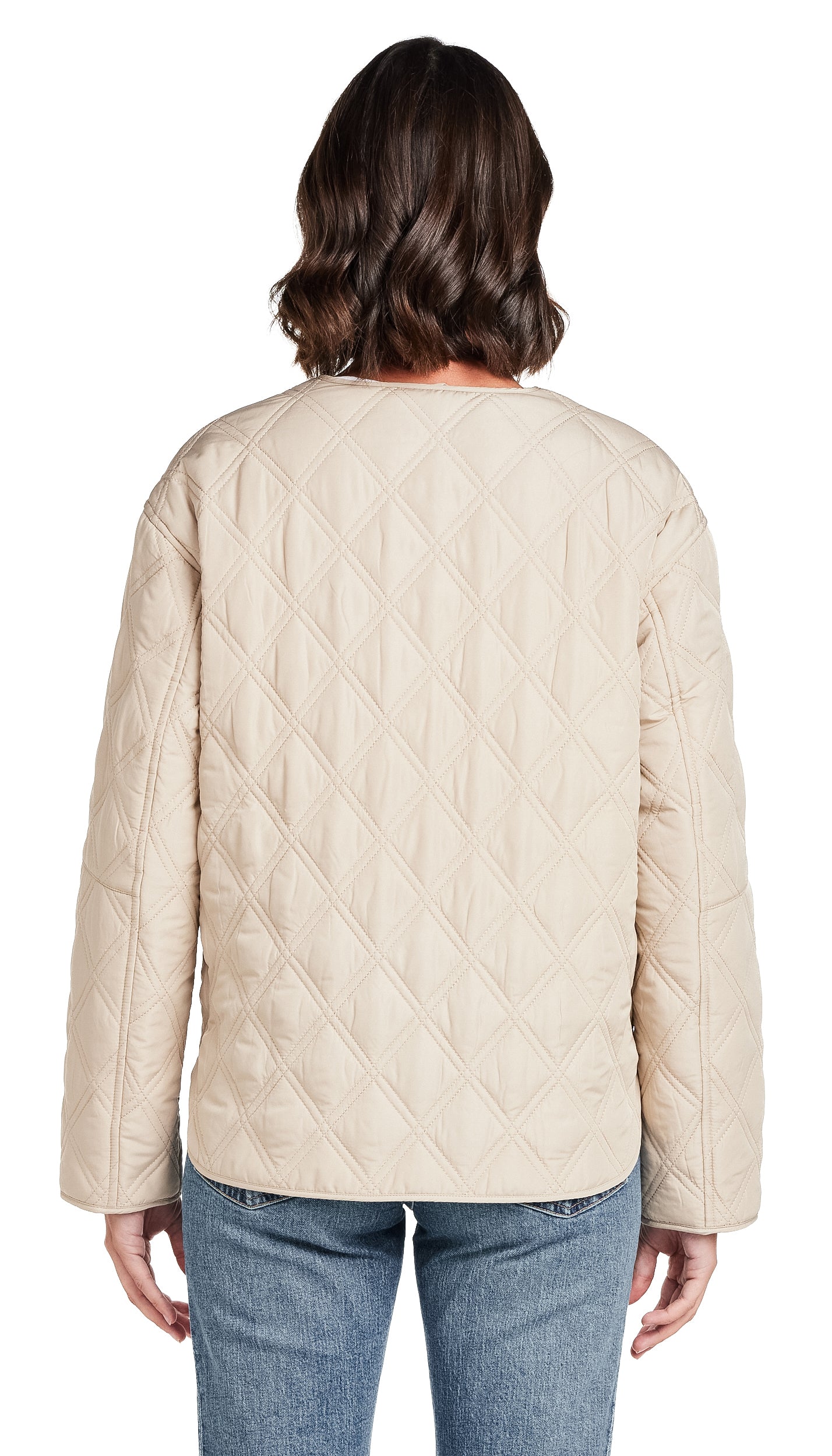 COLLARLESS QUILTED JACKET