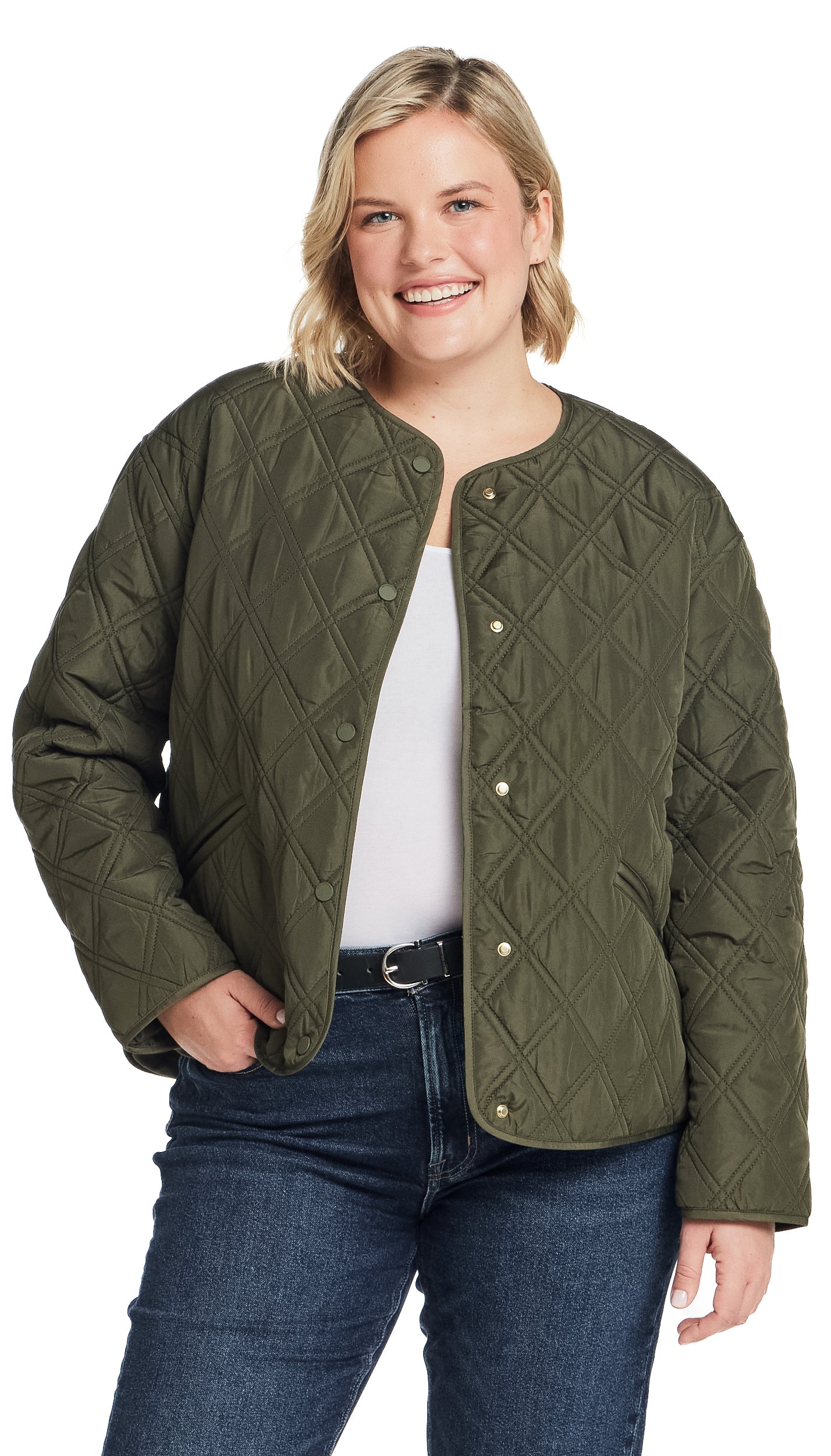 COLLARLESS QUILTED JACKET