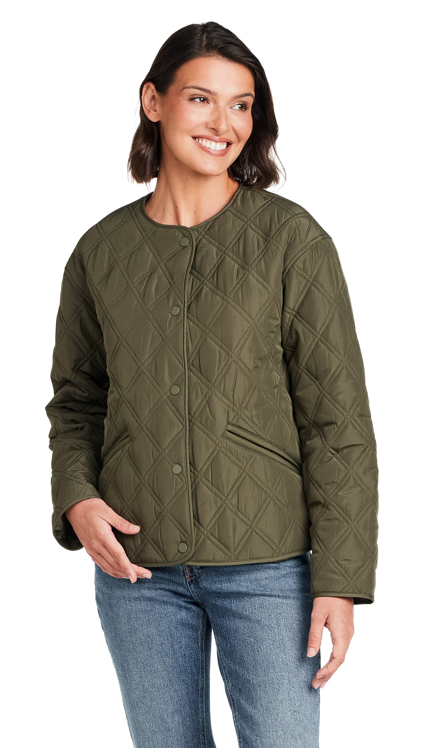 COLLARLESS QUILTED JACKET