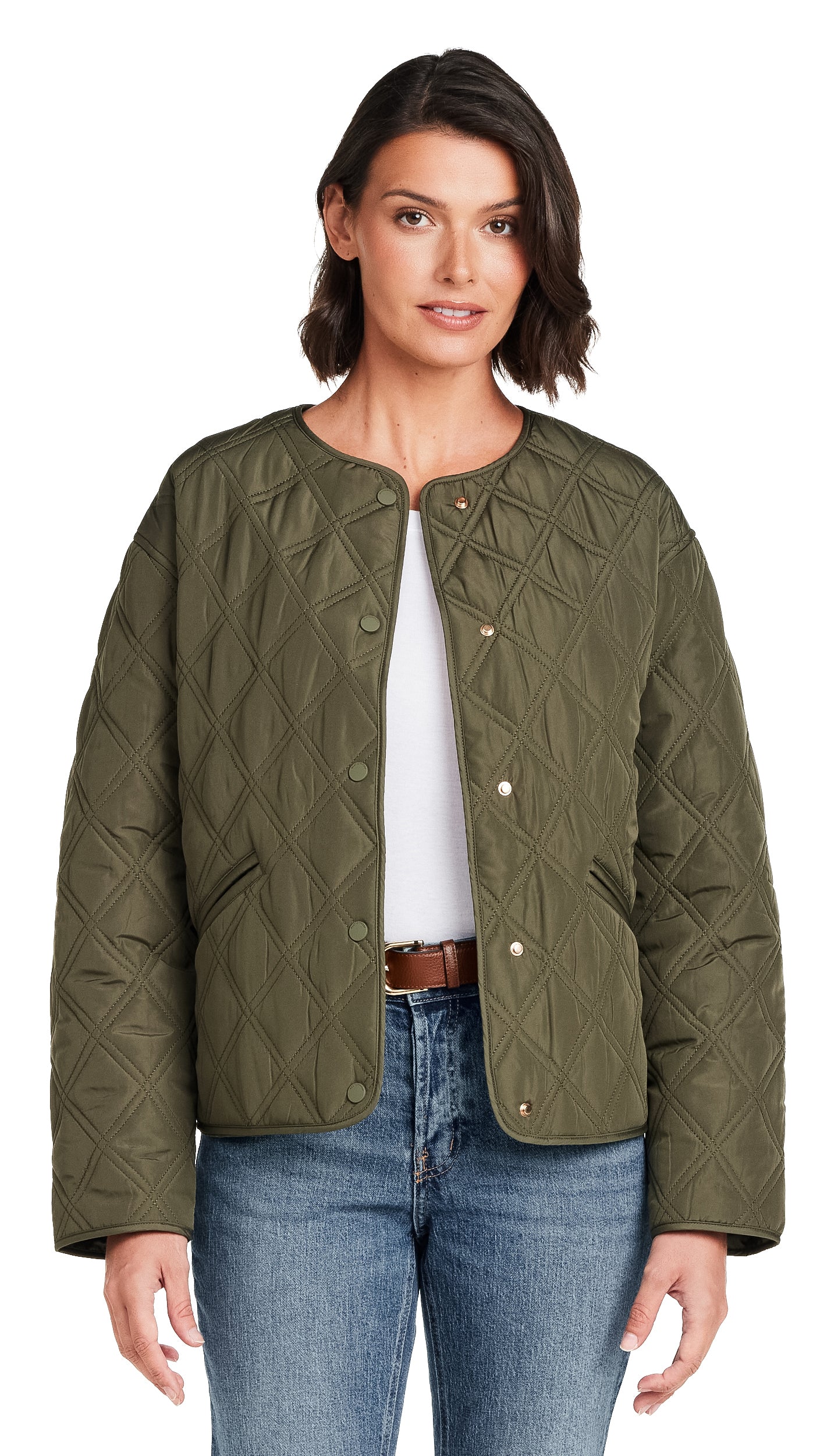 COLLARLESS QUILTED JACKET