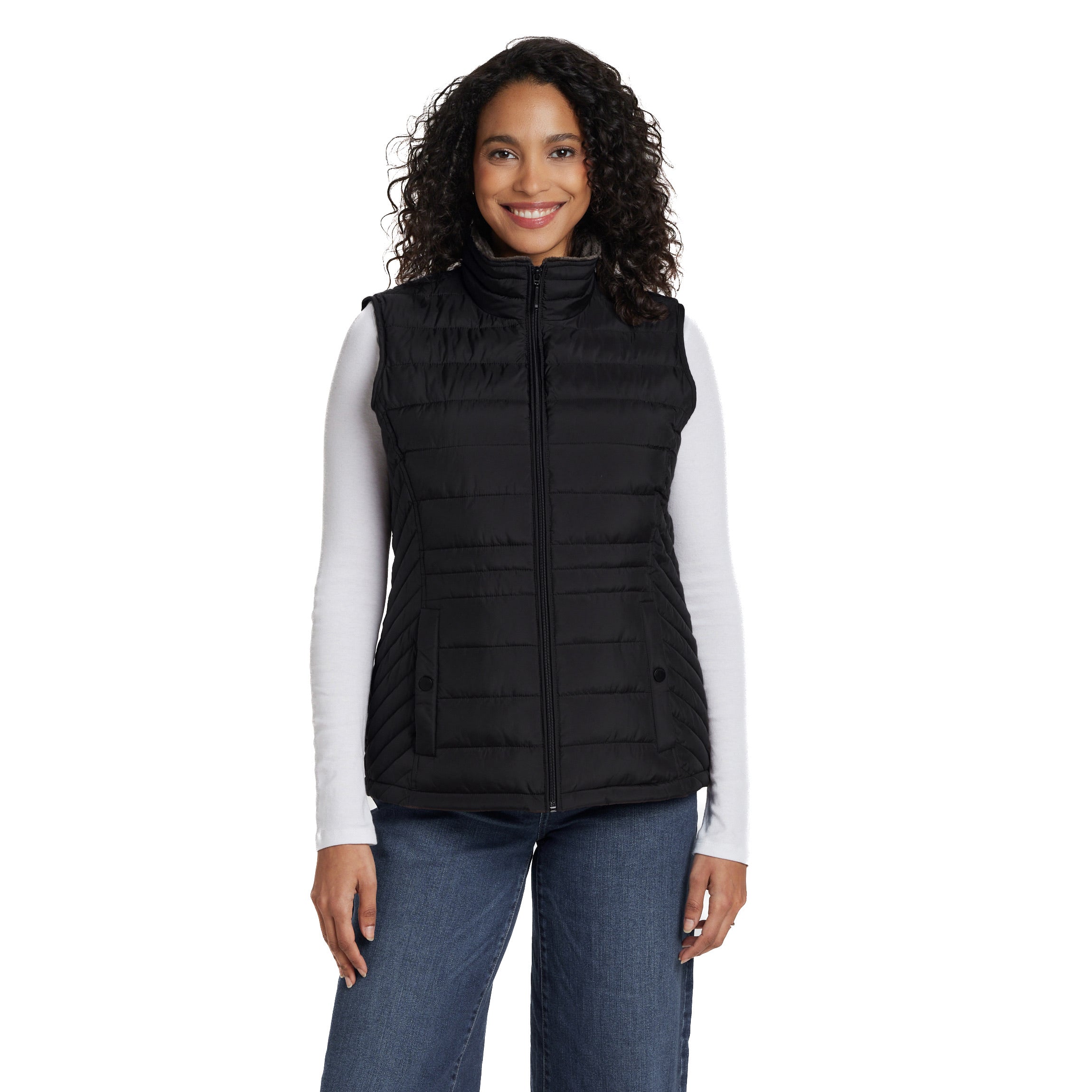 PLUSH LINED PUFFER QUILTED VEST