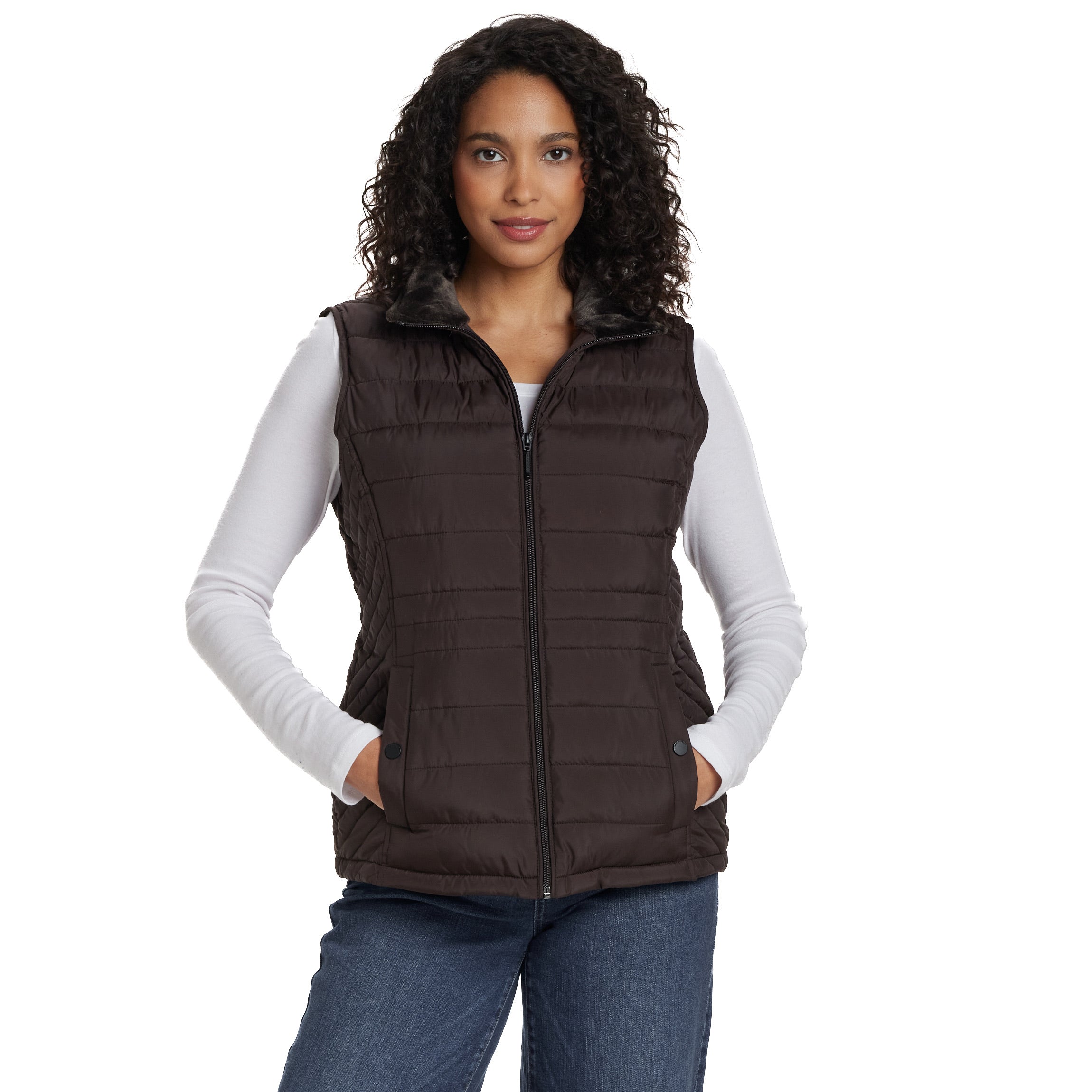 PLUSH LINED PUFFER QUILTED VEST