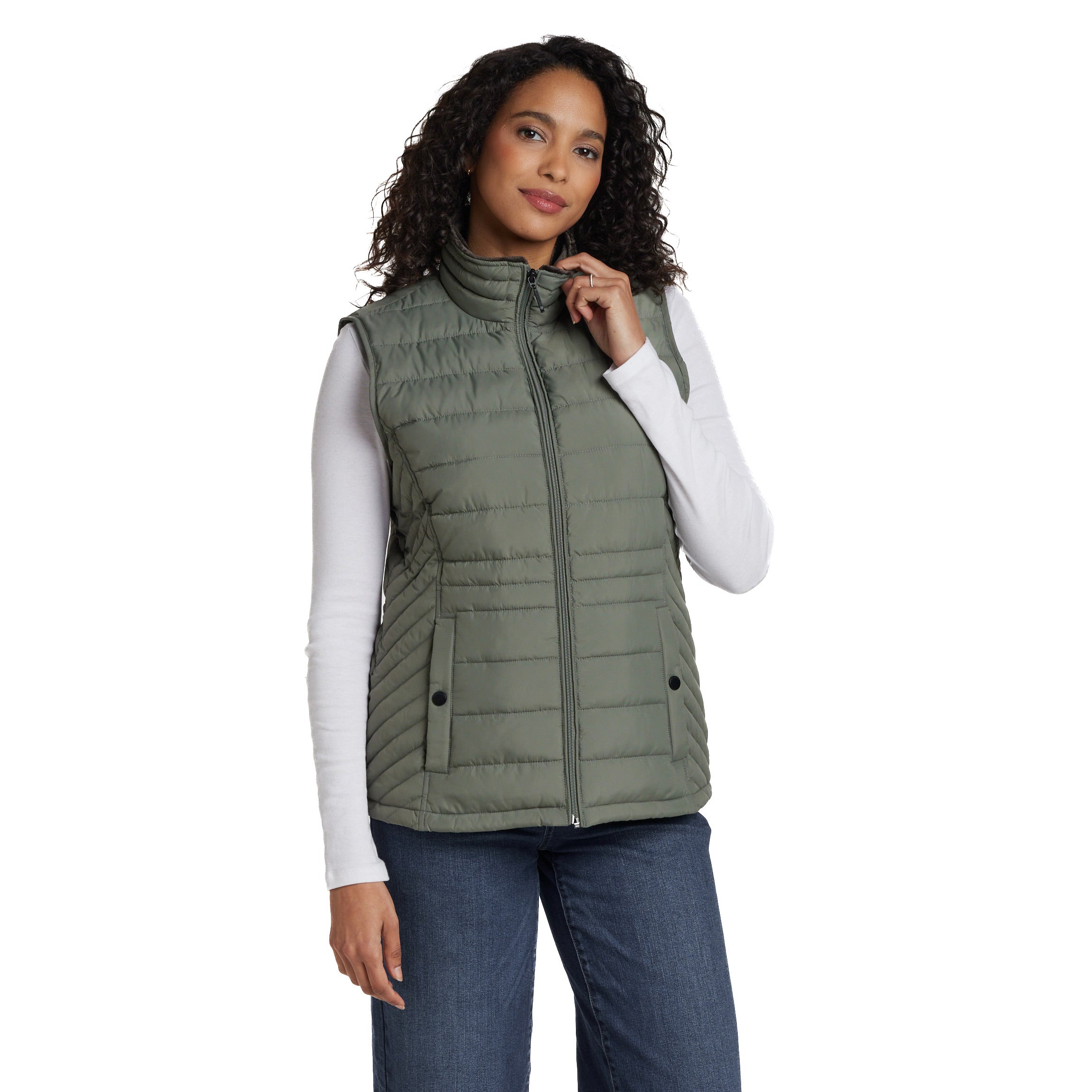 PLUSH LINED PUFFER QUILTED VEST