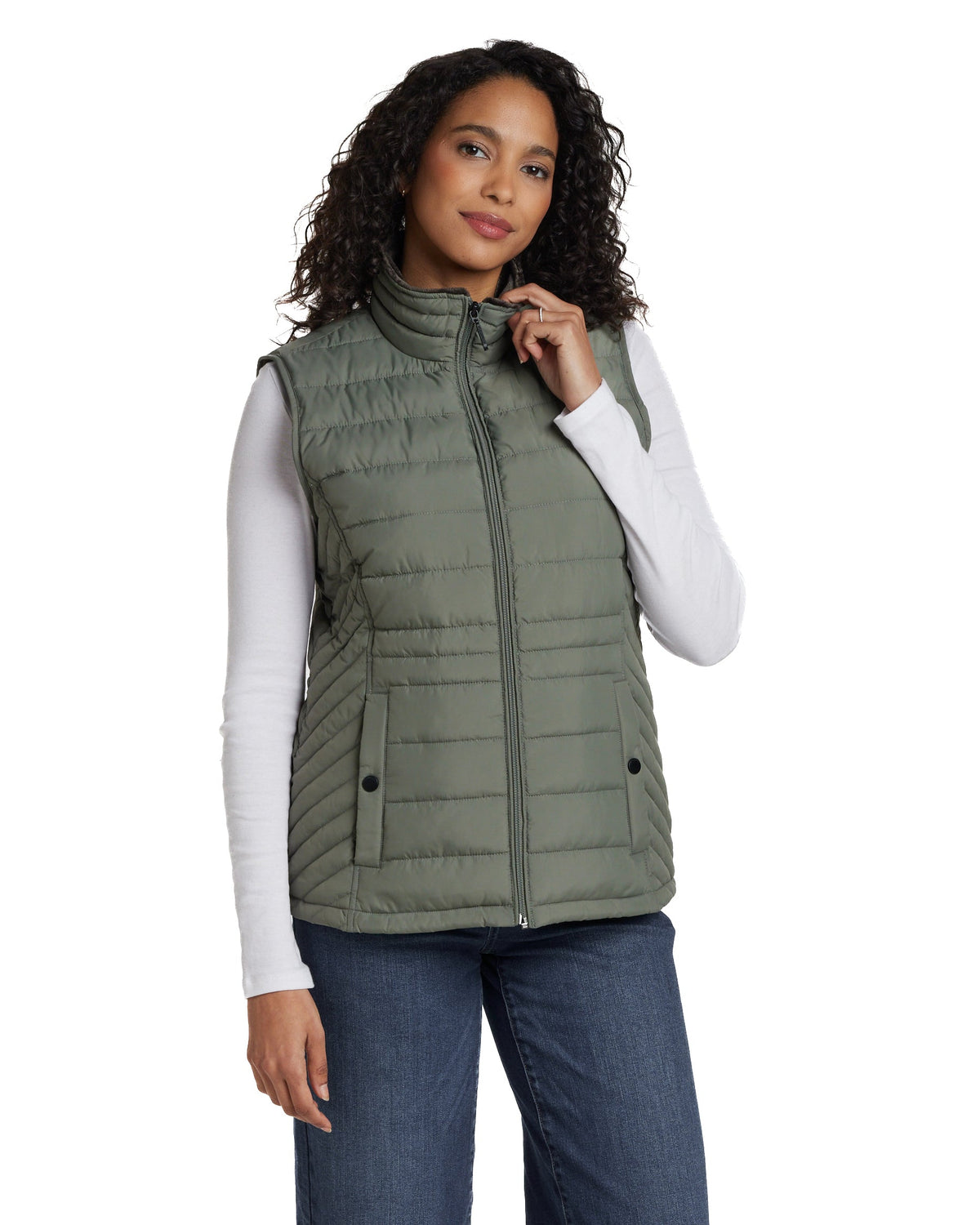 PLUSH LINED PUFFER QUILTED VEST