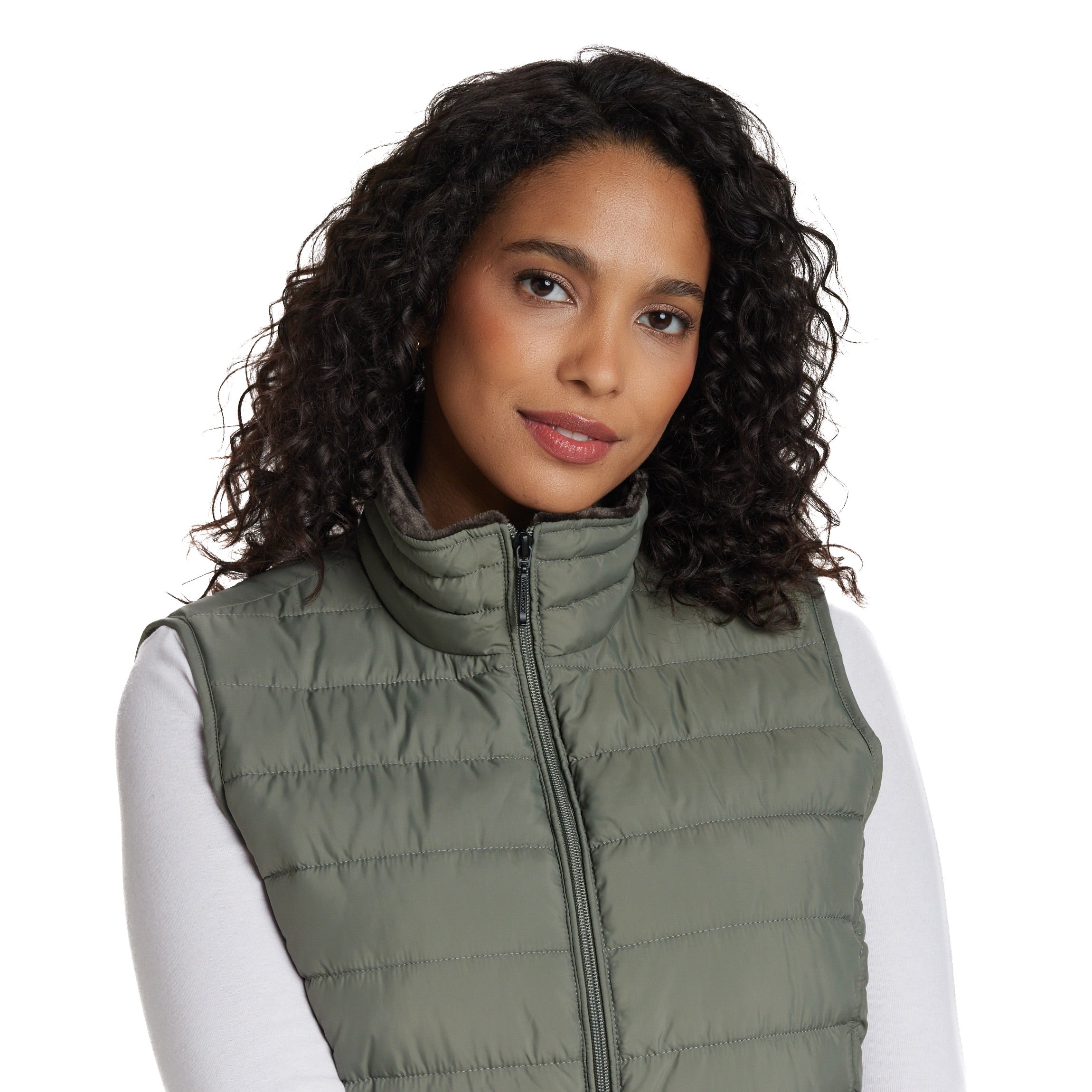 PLUSH LINED PUFFER QUILTED VEST
