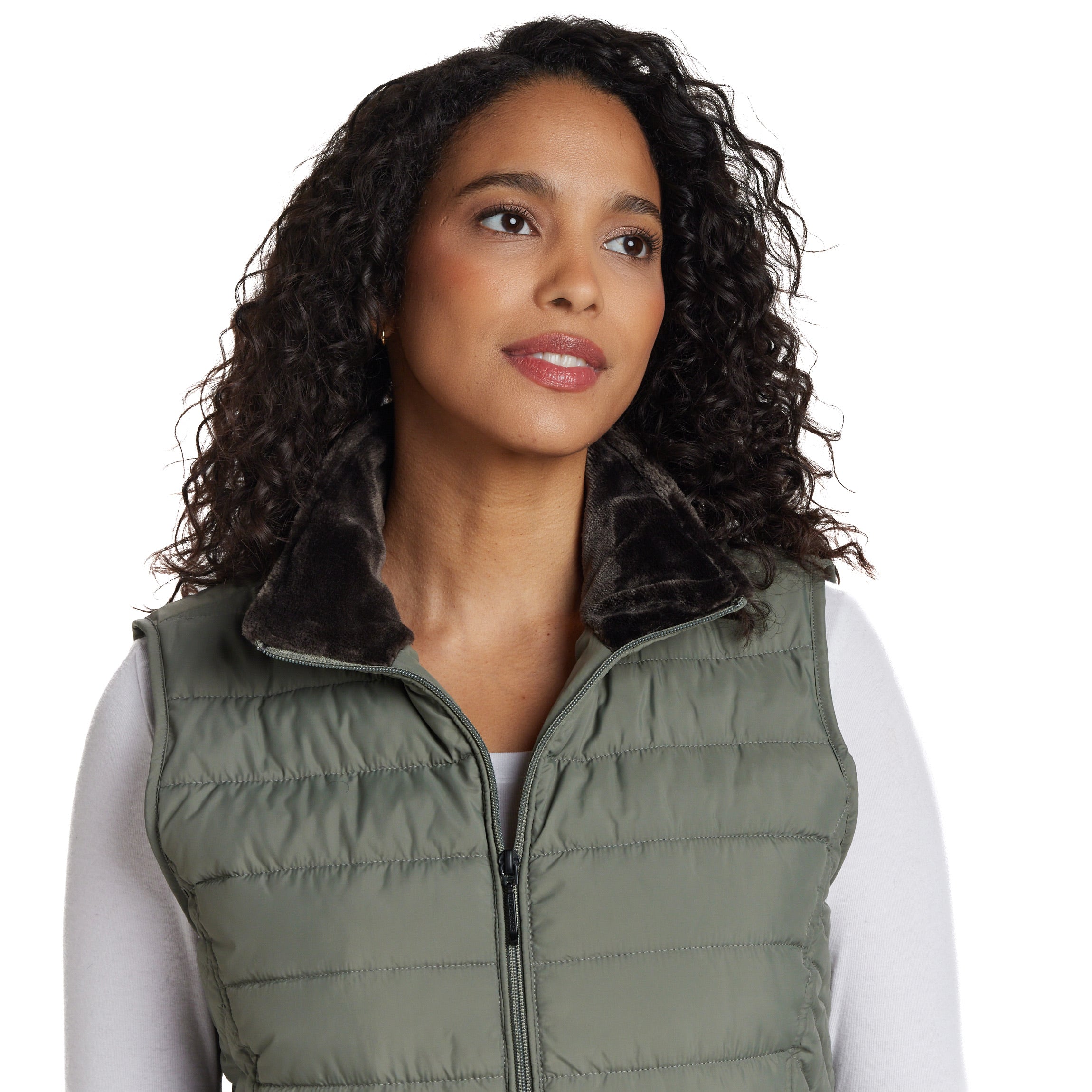PLUSH LINED PUFFER QUILTED VEST