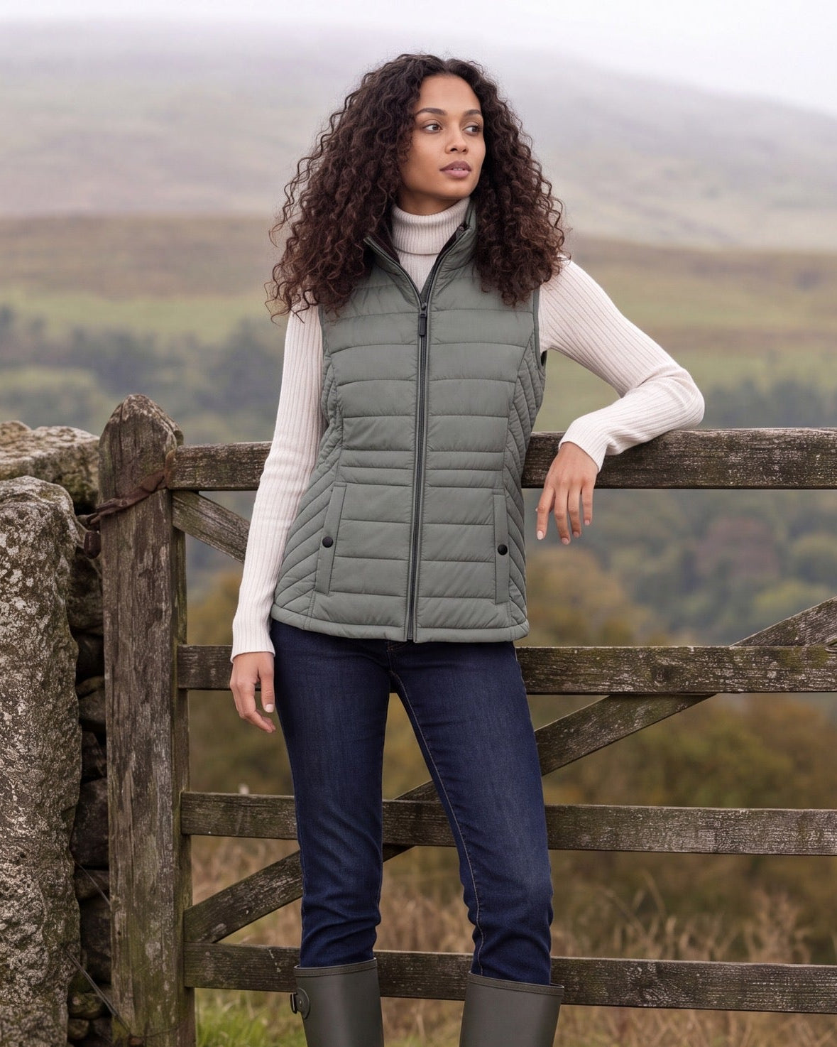 PLUSH LINED PUFFER QUILTED VEST