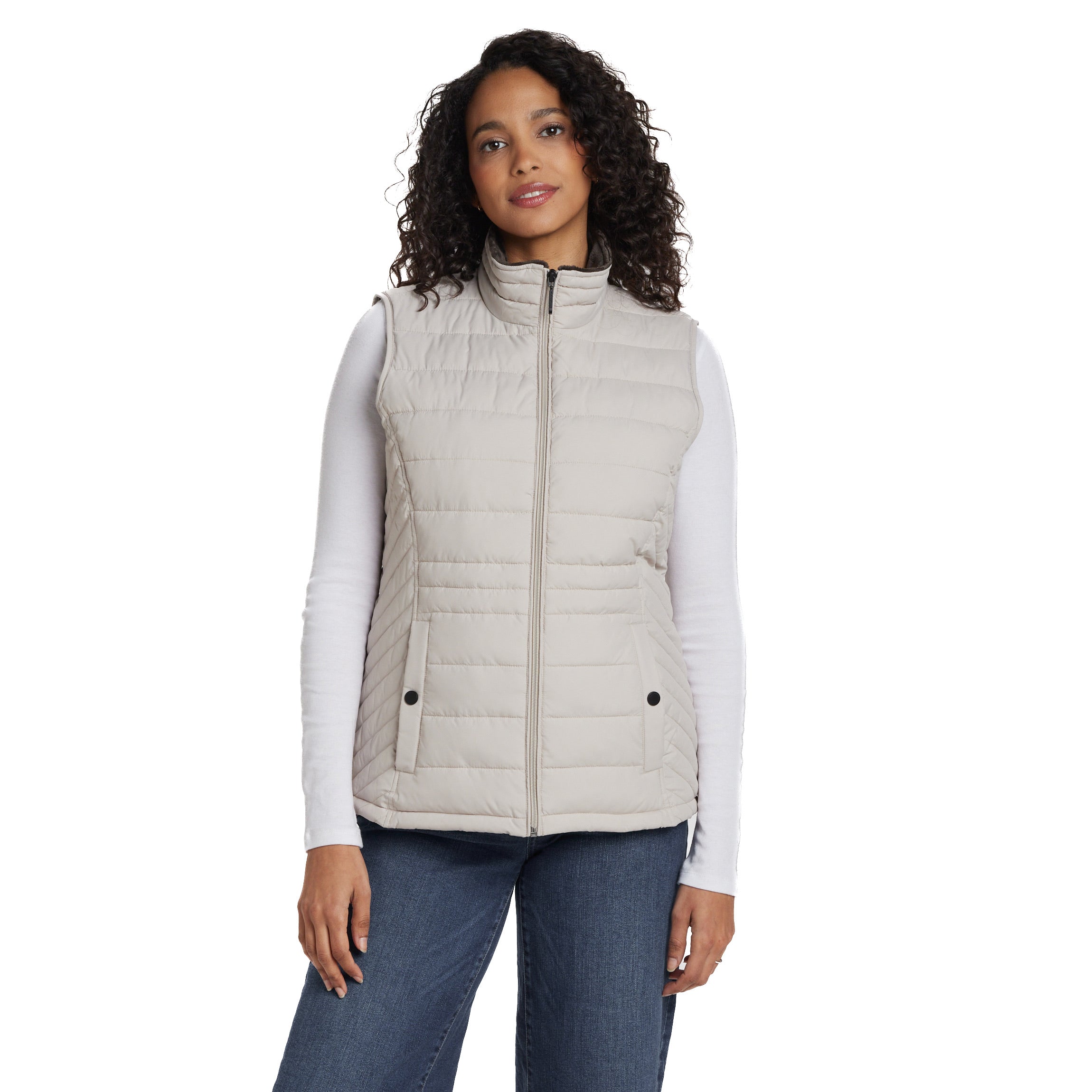 PLUSH LINED PUFFER QUILTED VEST