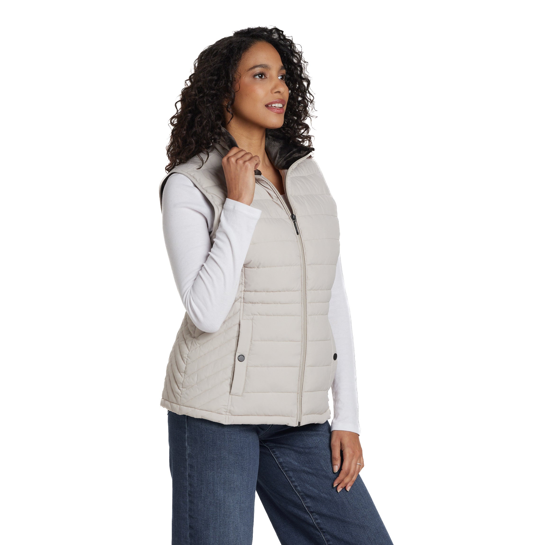 PLUSH LINED PUFFER QUILTED VEST