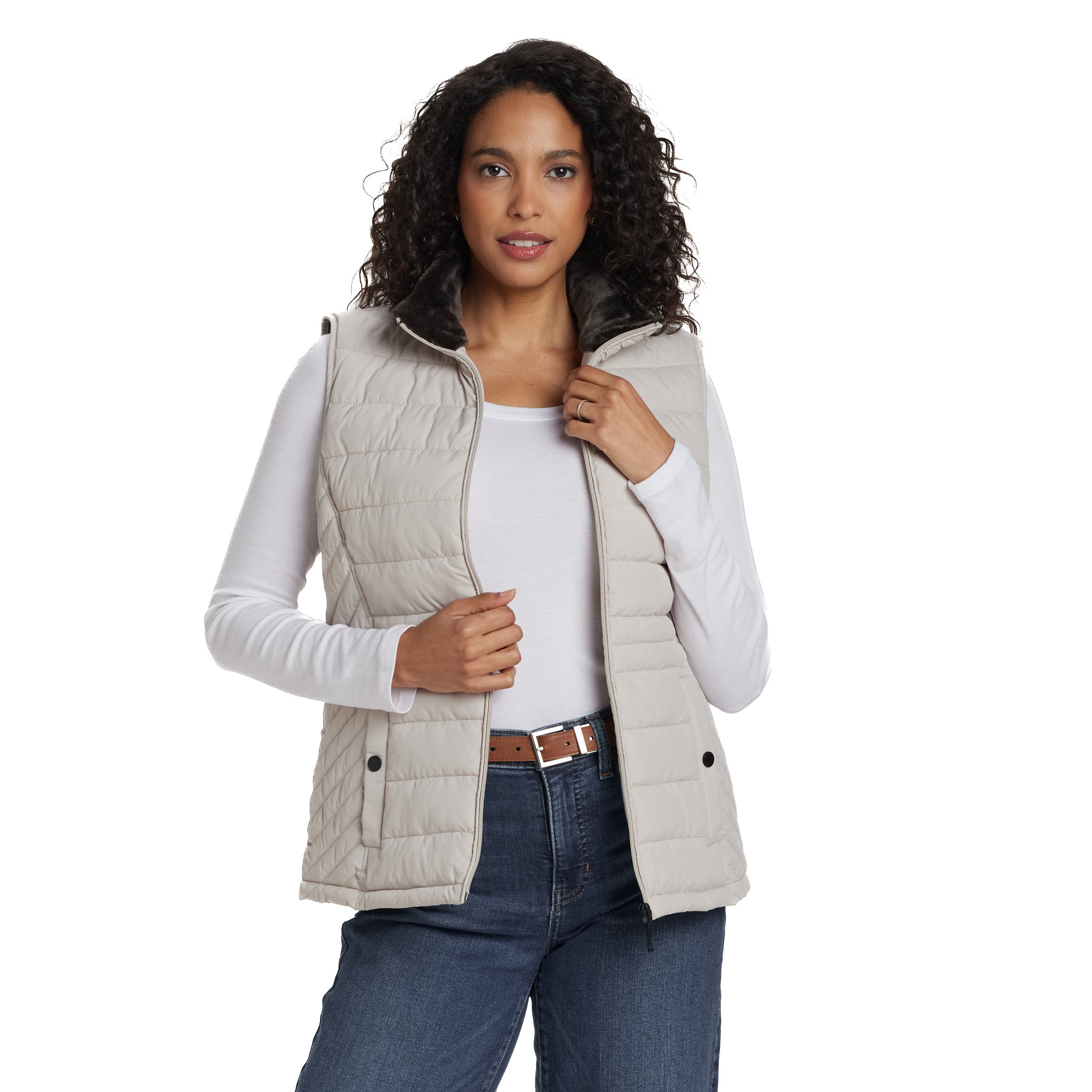 PLUSH LINED PUFFER QUILTED VEST