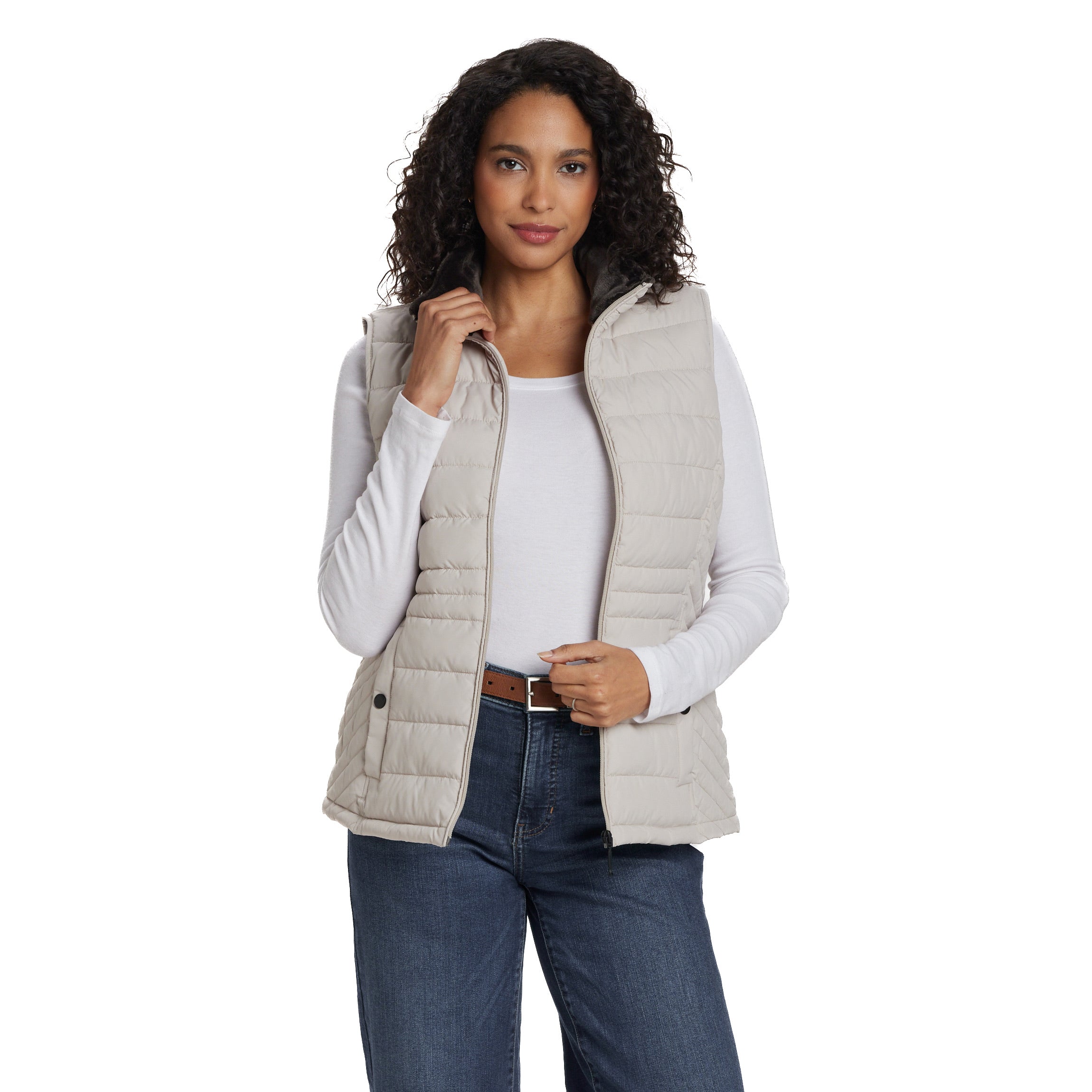 PLUSH LINED PUFFER QUILTED VEST