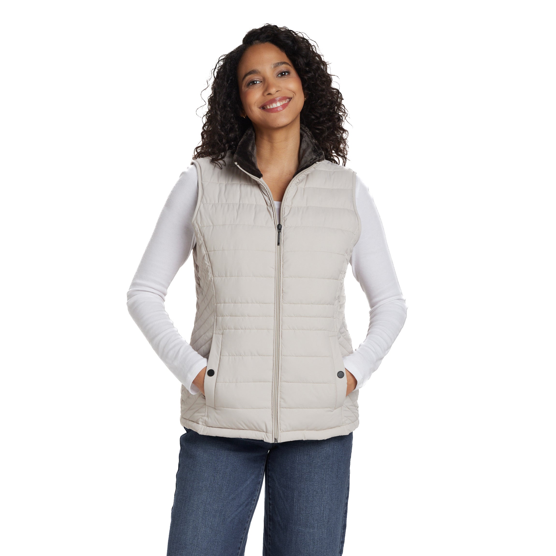 PLUSH LINED PUFFER QUILTED VEST