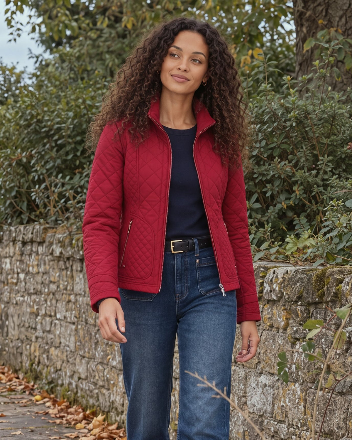 QUILTED JACKET WITH SIDE STRETCH