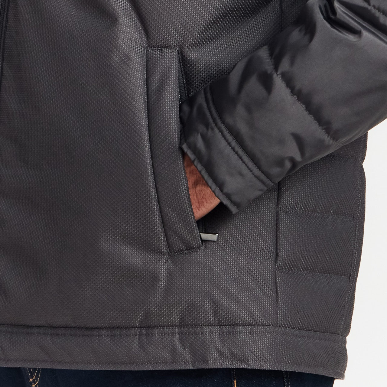 DOBBY/FAUX MEMORY JACKET