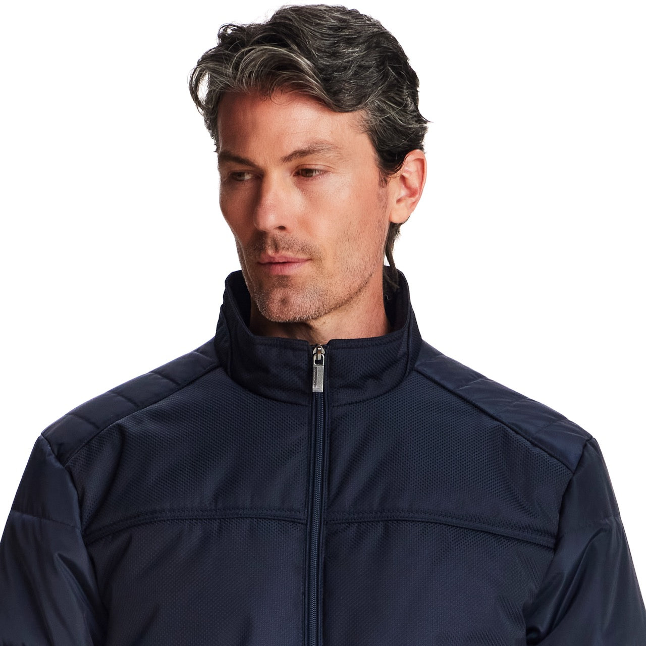 DOBBY/FAUX MEMORY JACKET