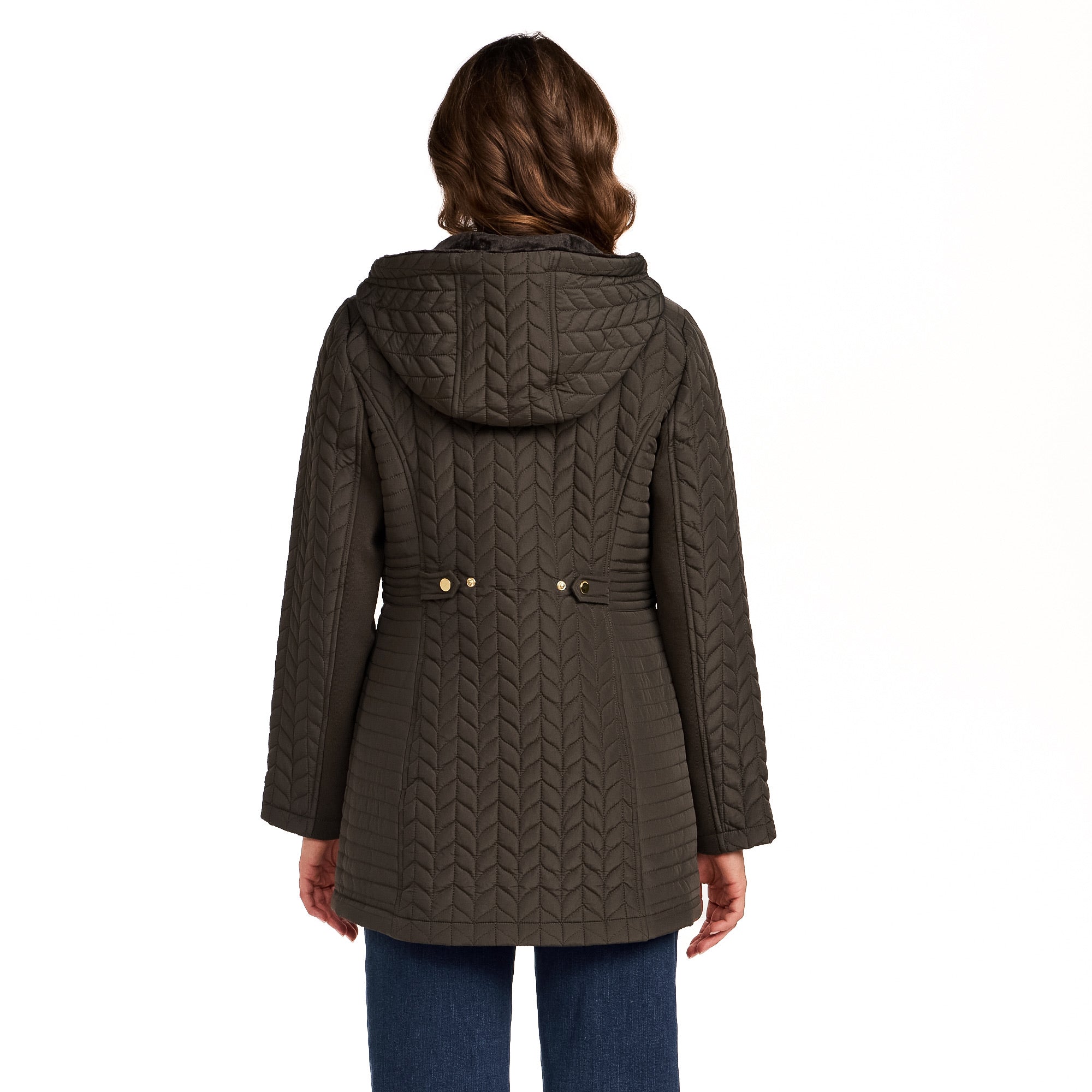 HOODED PLUSH LINED QUILTED WALKER