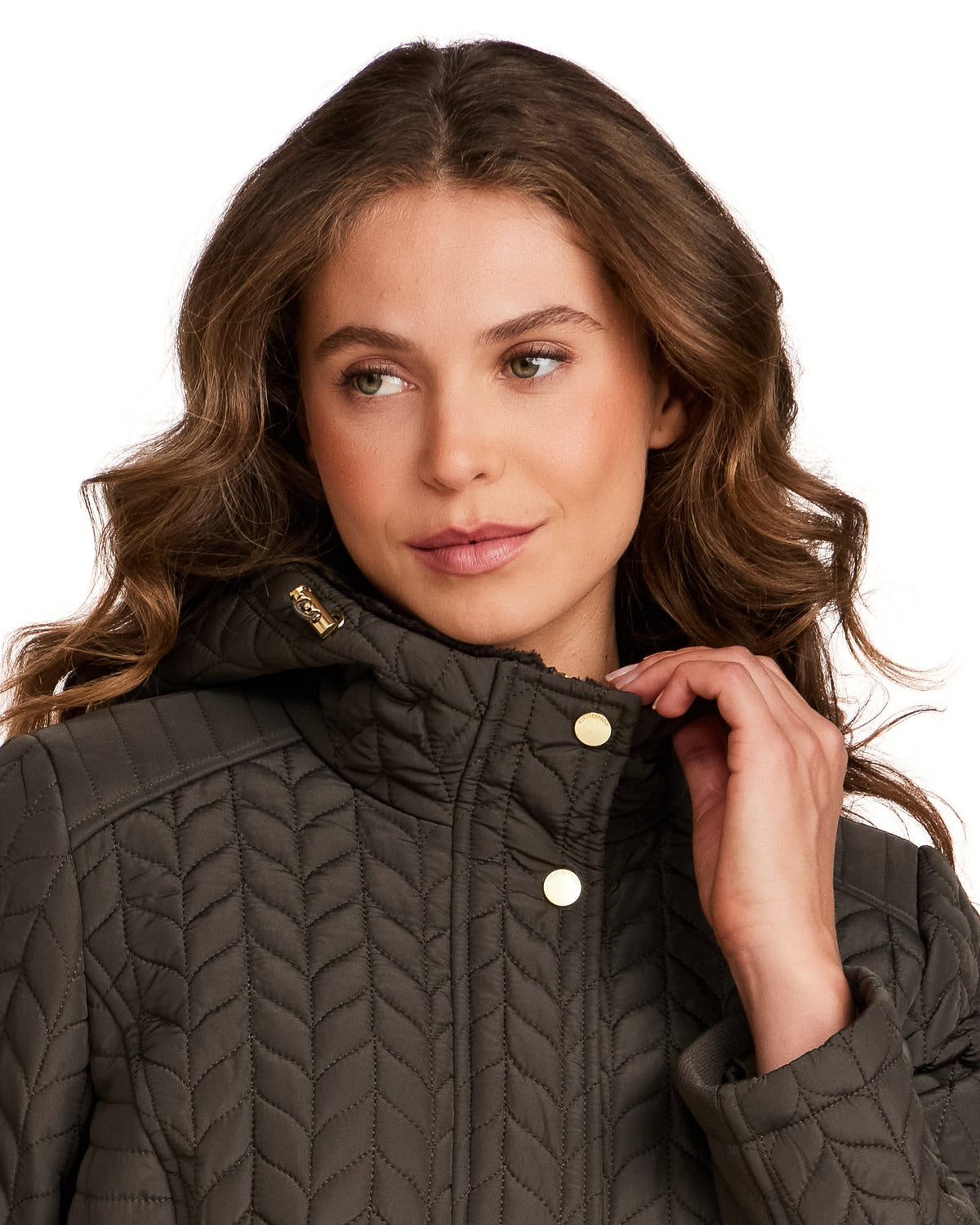 HOODED PLUSH LINED QUILTED WALKER
