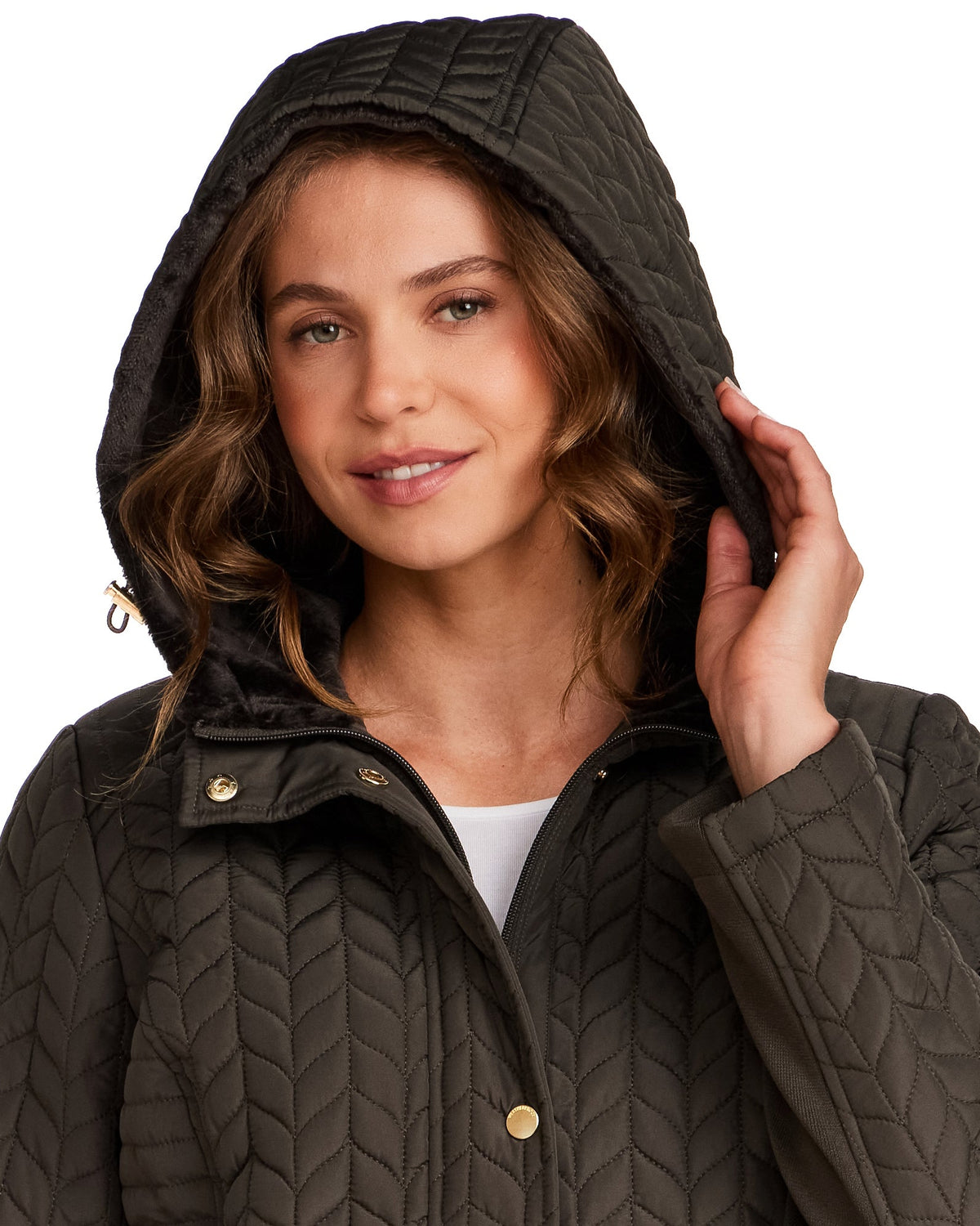 HOODED PLUSH LINED QUILTED WALKER