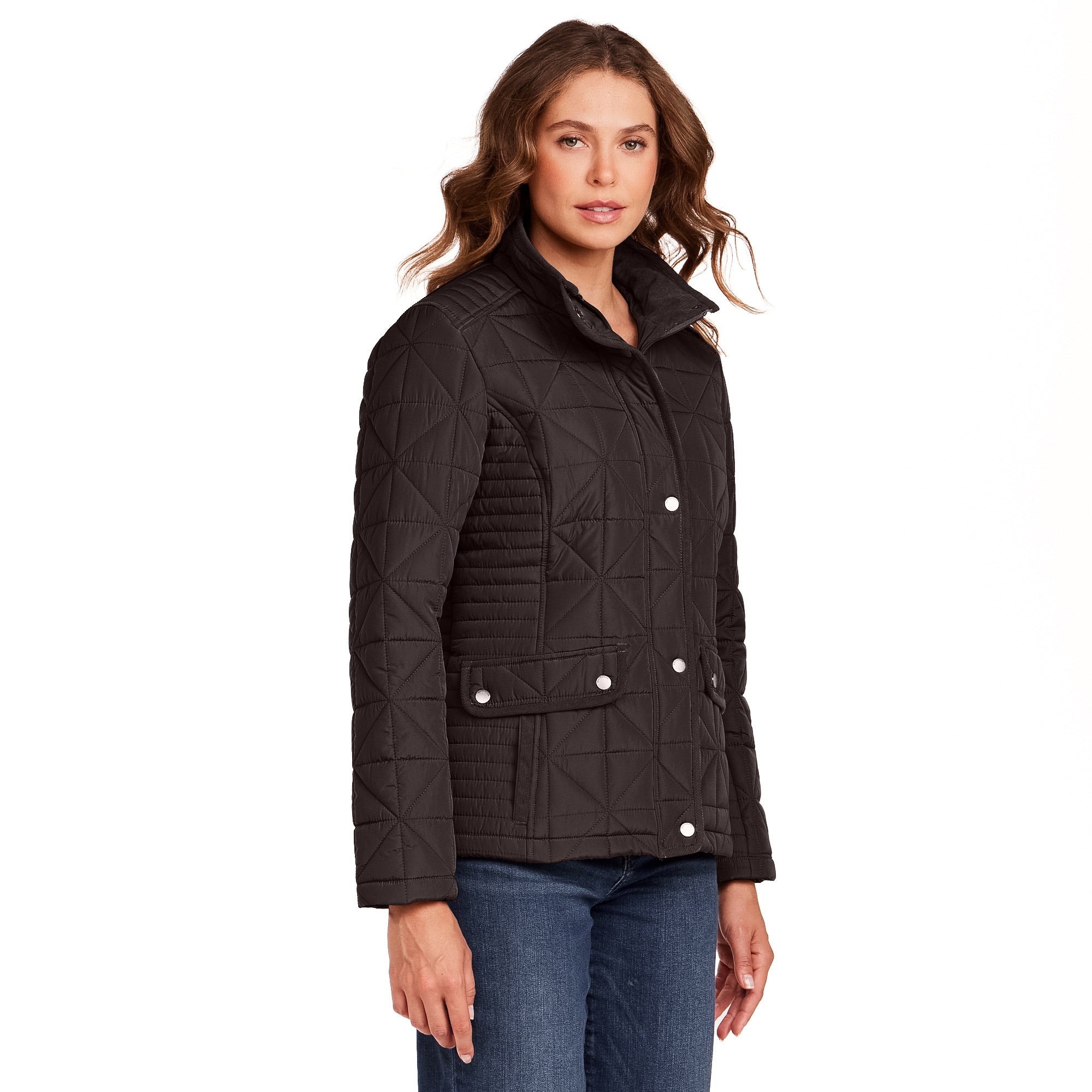 QUILTED JACKET WITH CORDUROY TRIMS