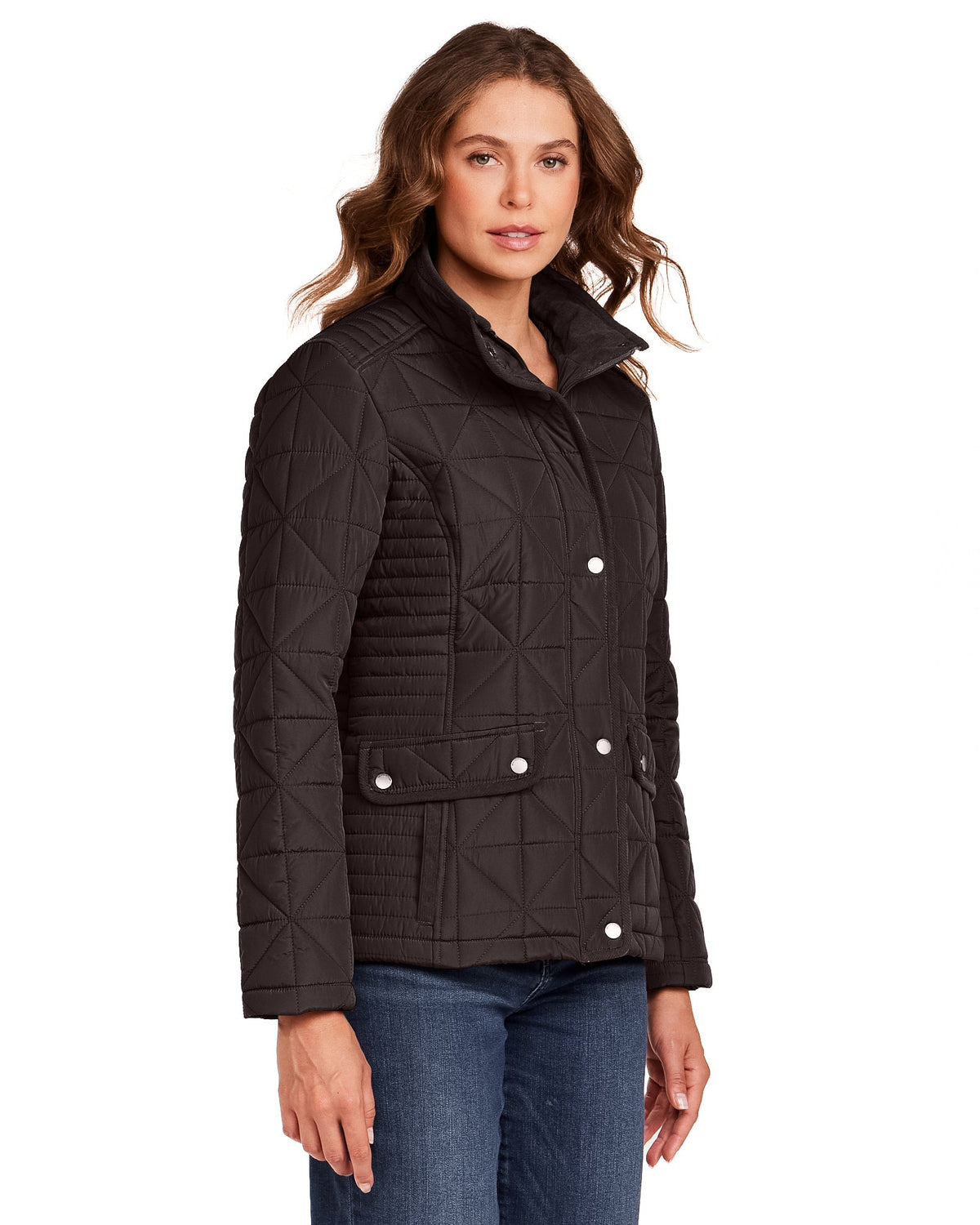 QUILTED JACKET WITH CORDUROY TRIMS