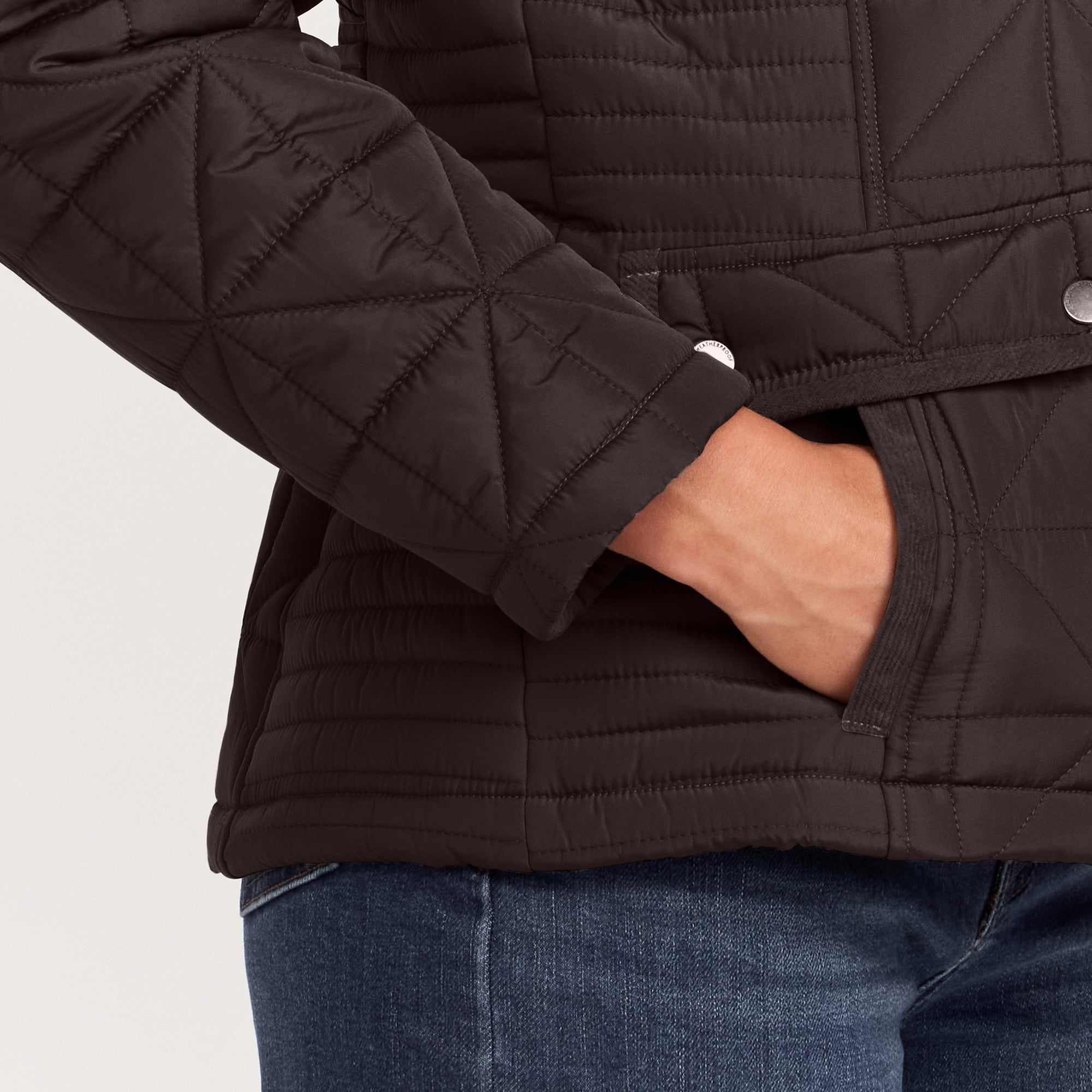 QUILTED JACKET WITH CORDUROY TRIMS