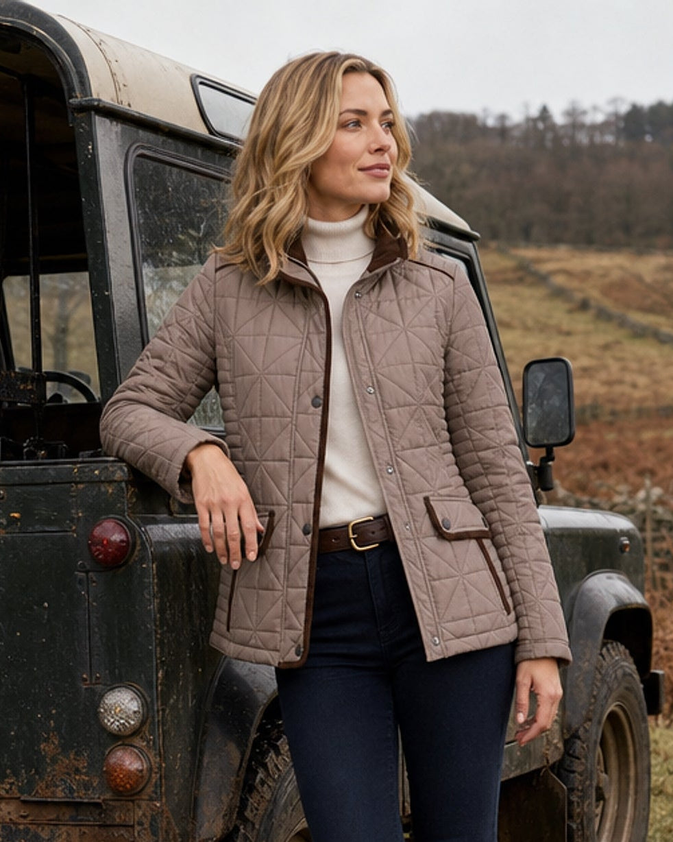 QUILTED JACKET WITH CORDUROY TRIMS