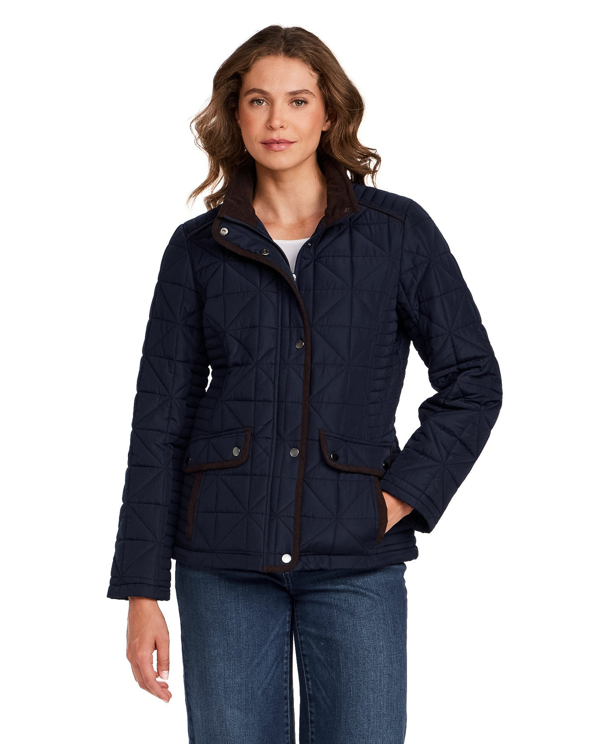 QUILTED JACKET WITH CORDUROY TRIMS