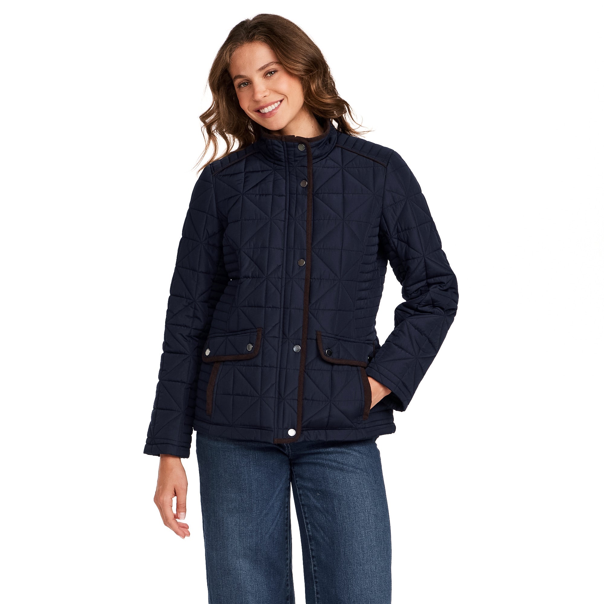 QUILTED JACKET WITH CORDUROY TRIMS