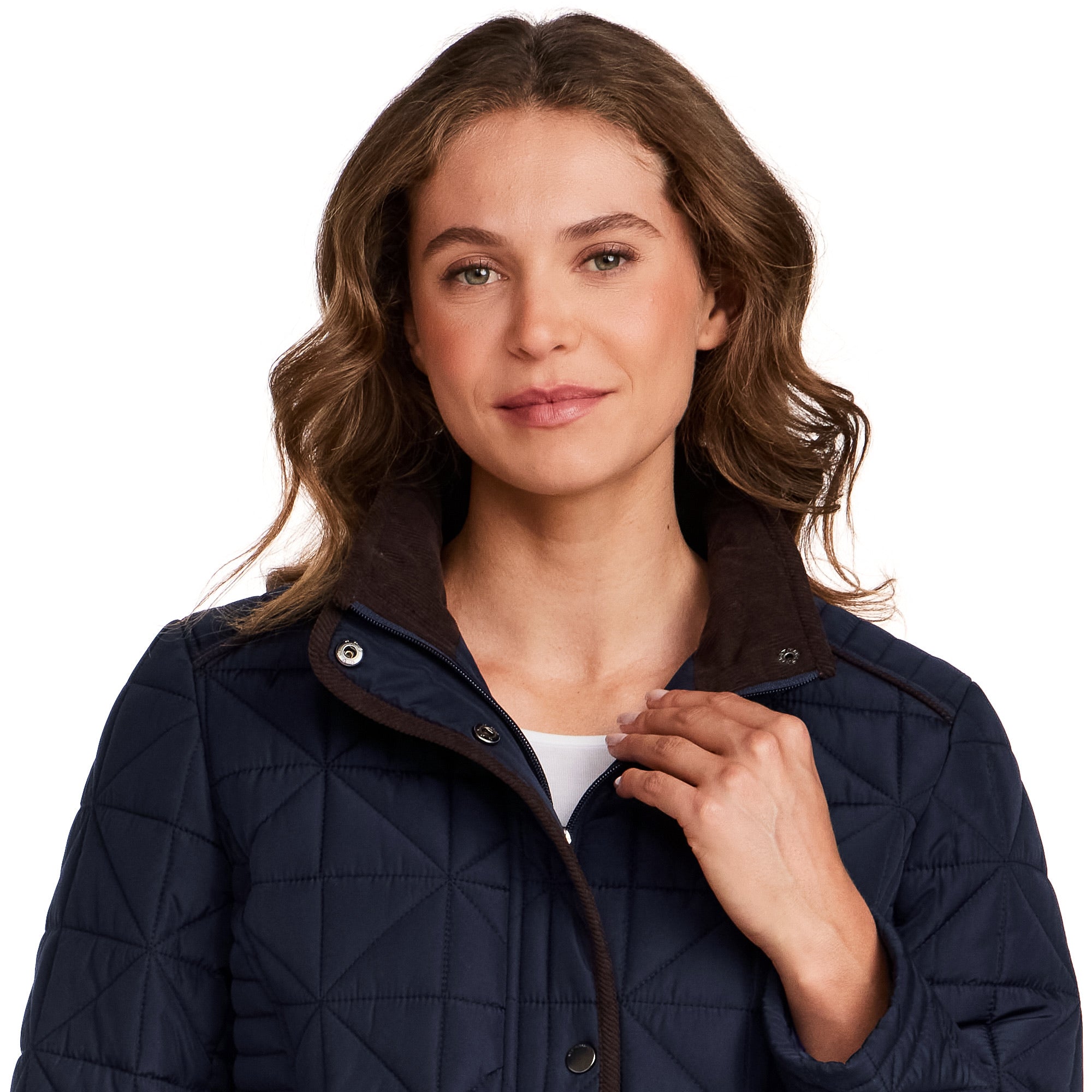 QUILTED JACKET WITH CORDUROY TRIMS