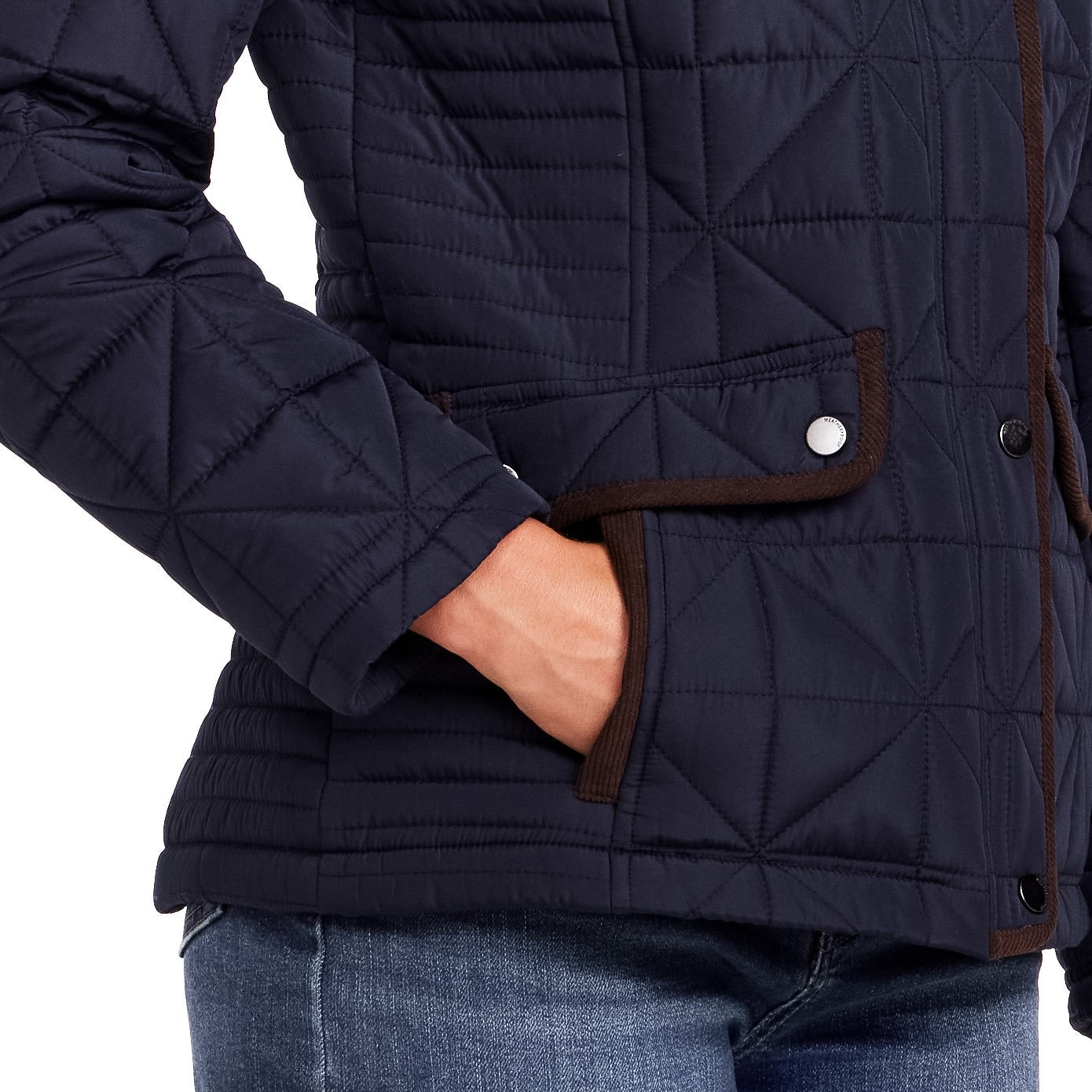 QUILTED JACKET WITH CORDUROY TRIMS