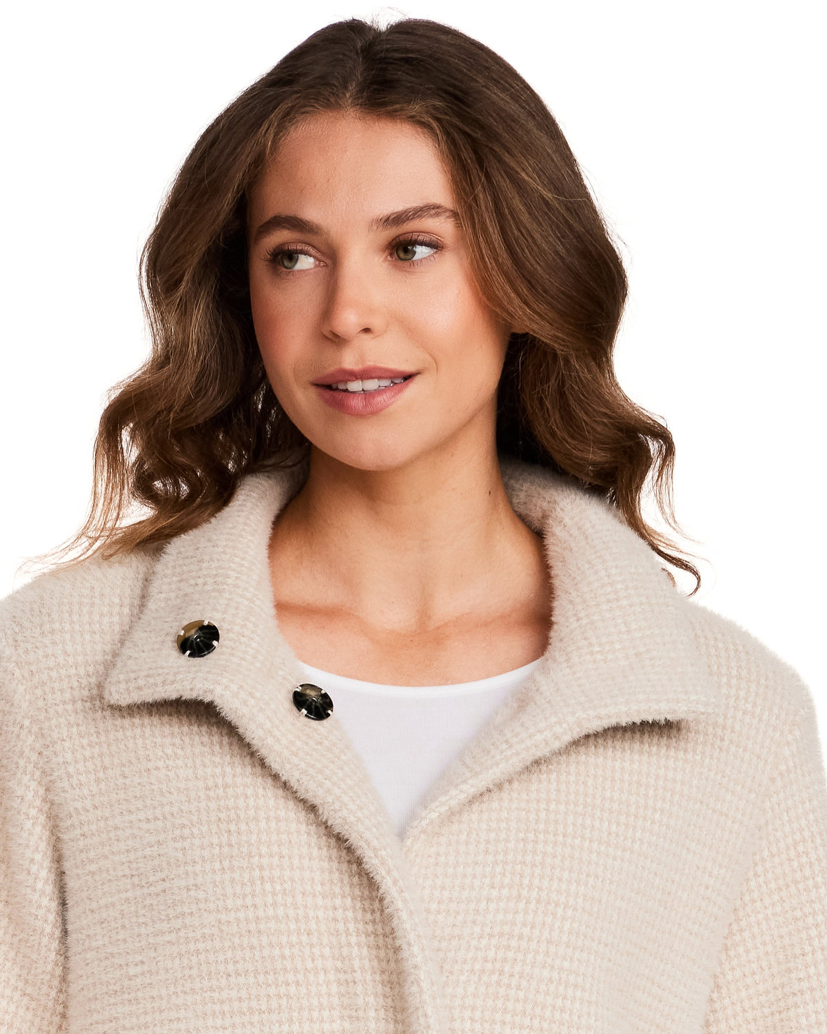 HOUNDSTOOTH COZY FEATHERKNIT JACKET
