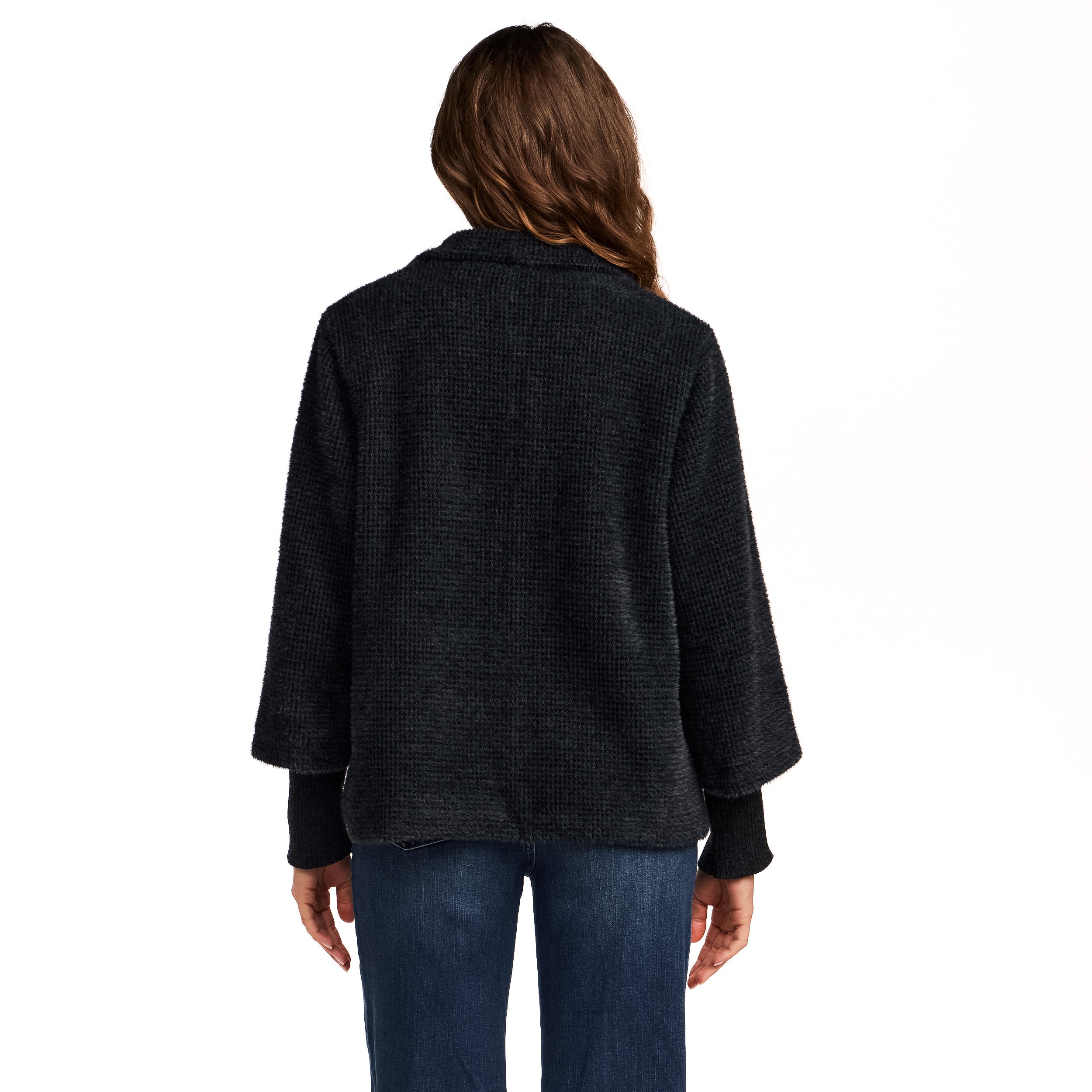 HOUNDSTOOTH COZY FEATHERKNIT JACKET