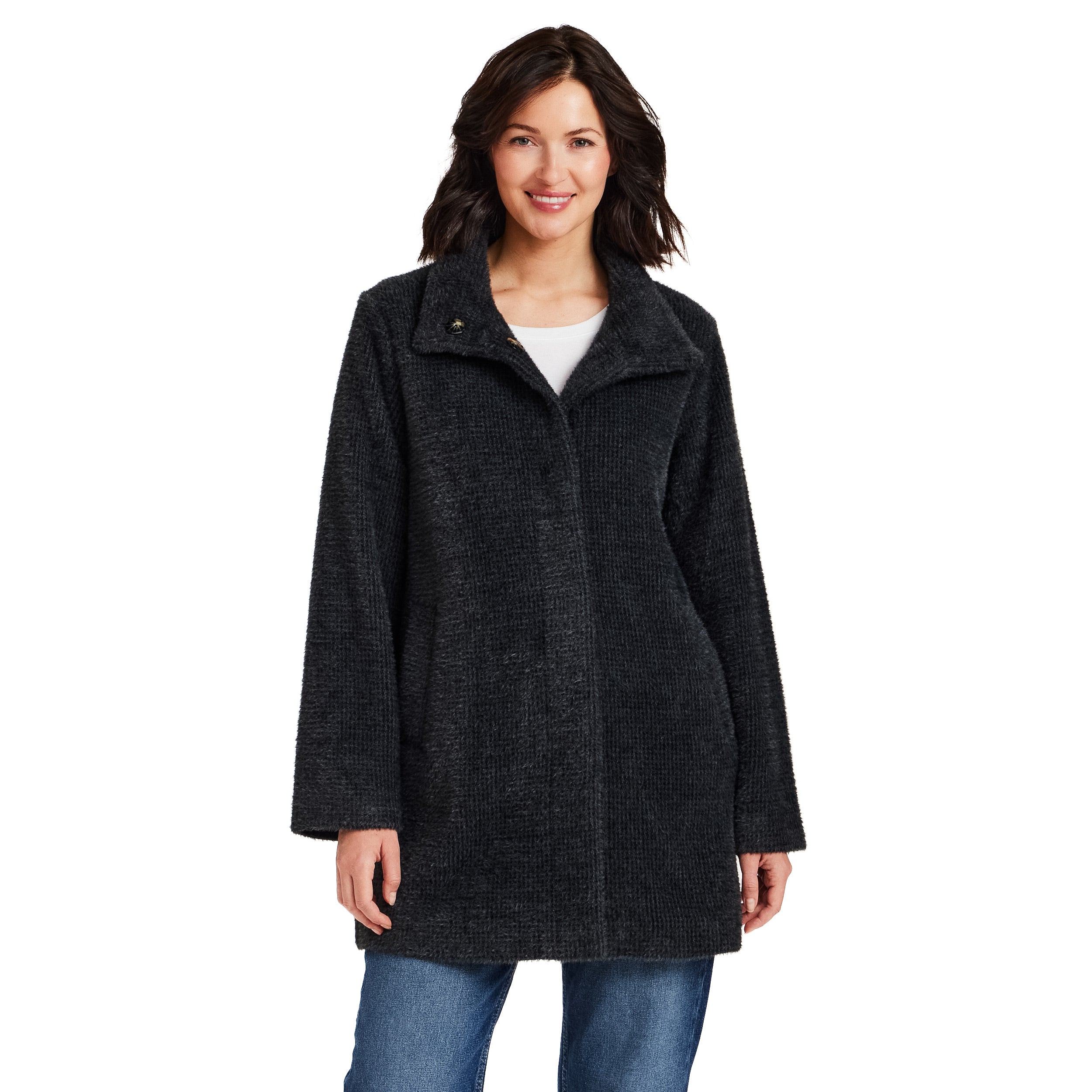 HOUNDSTOOTH COZY FEATHERKNIT TOPPER