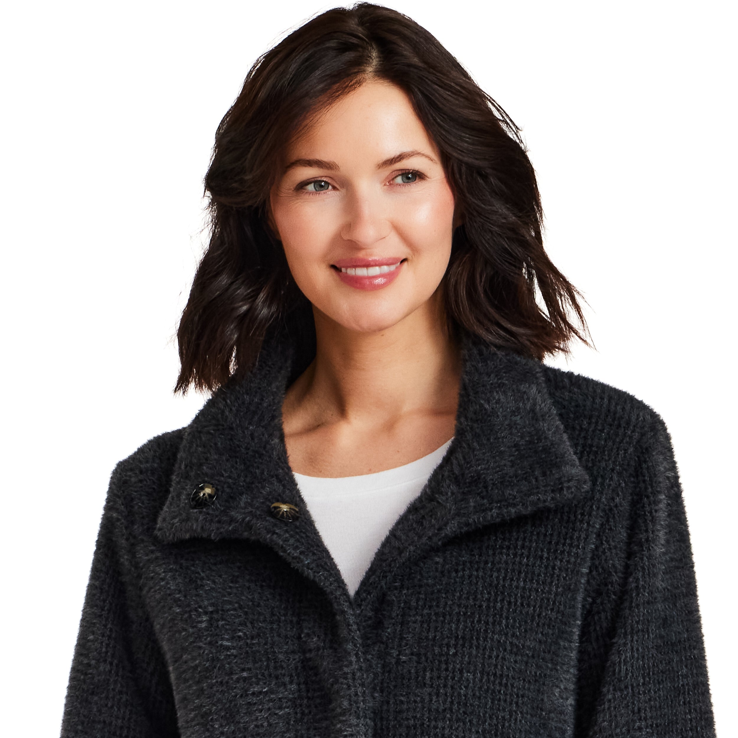 HOUNDSTOOTH COZY FEATHERKNIT TOPPER