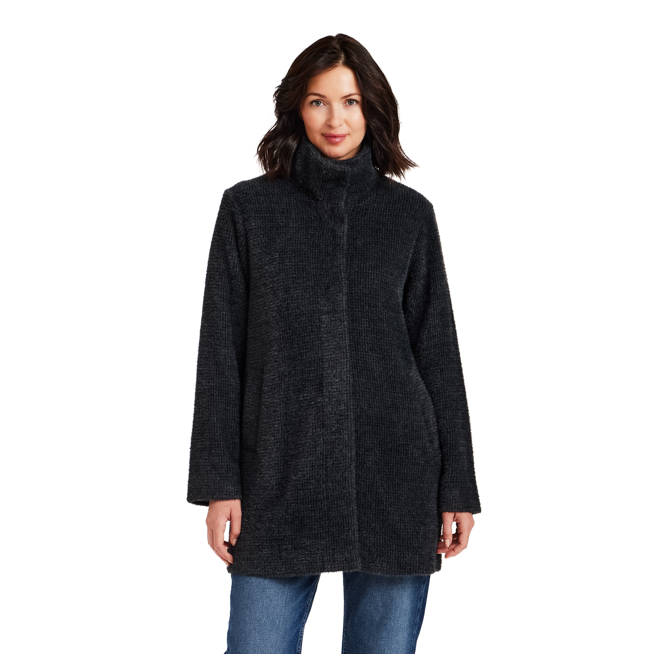 HOUNDSTOOTH COZY FEATHERKNIT TOPPER